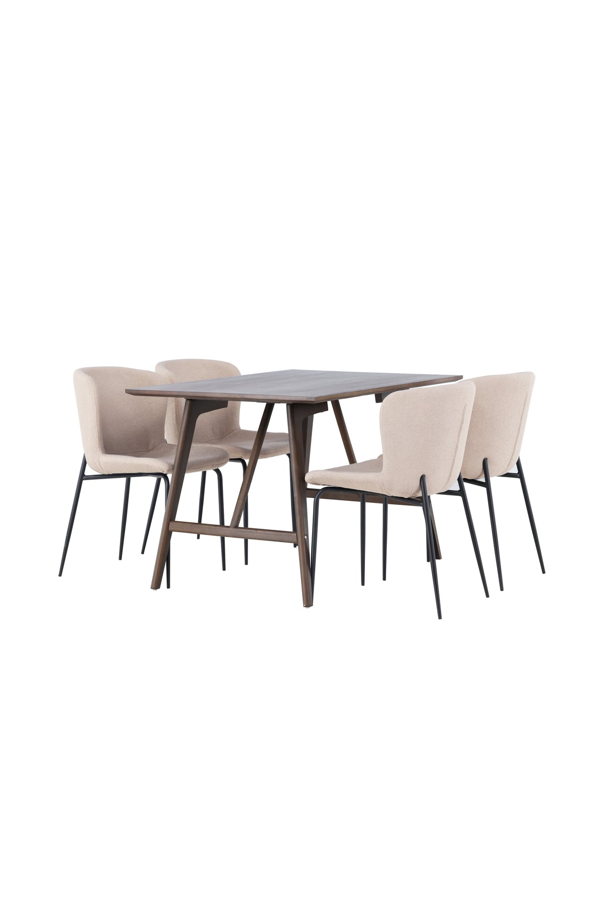 Kaseindon Esszimmerset + Modesto 120cm/4St. in Beige, Schwarz präsentiert im Onlineshop von KAQTU Design AG. Esszimmerset ist von Venture Home