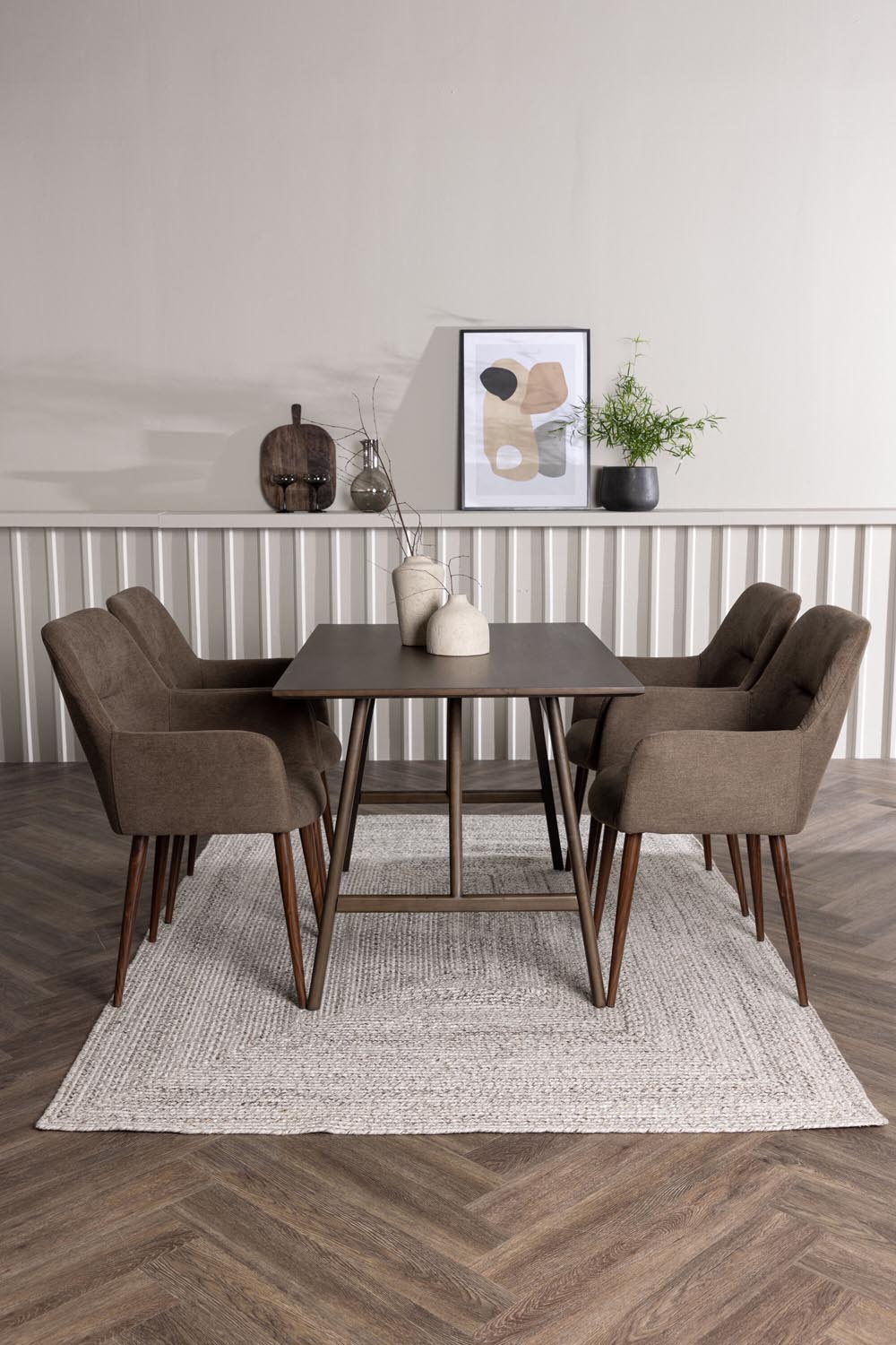 Kaseindon Esszimmerset + Tomorrow 120cm/4St. in Braun präsentiert im Onlineshop von KAQTU Design AG. Esszimmerset ist von Venture Home