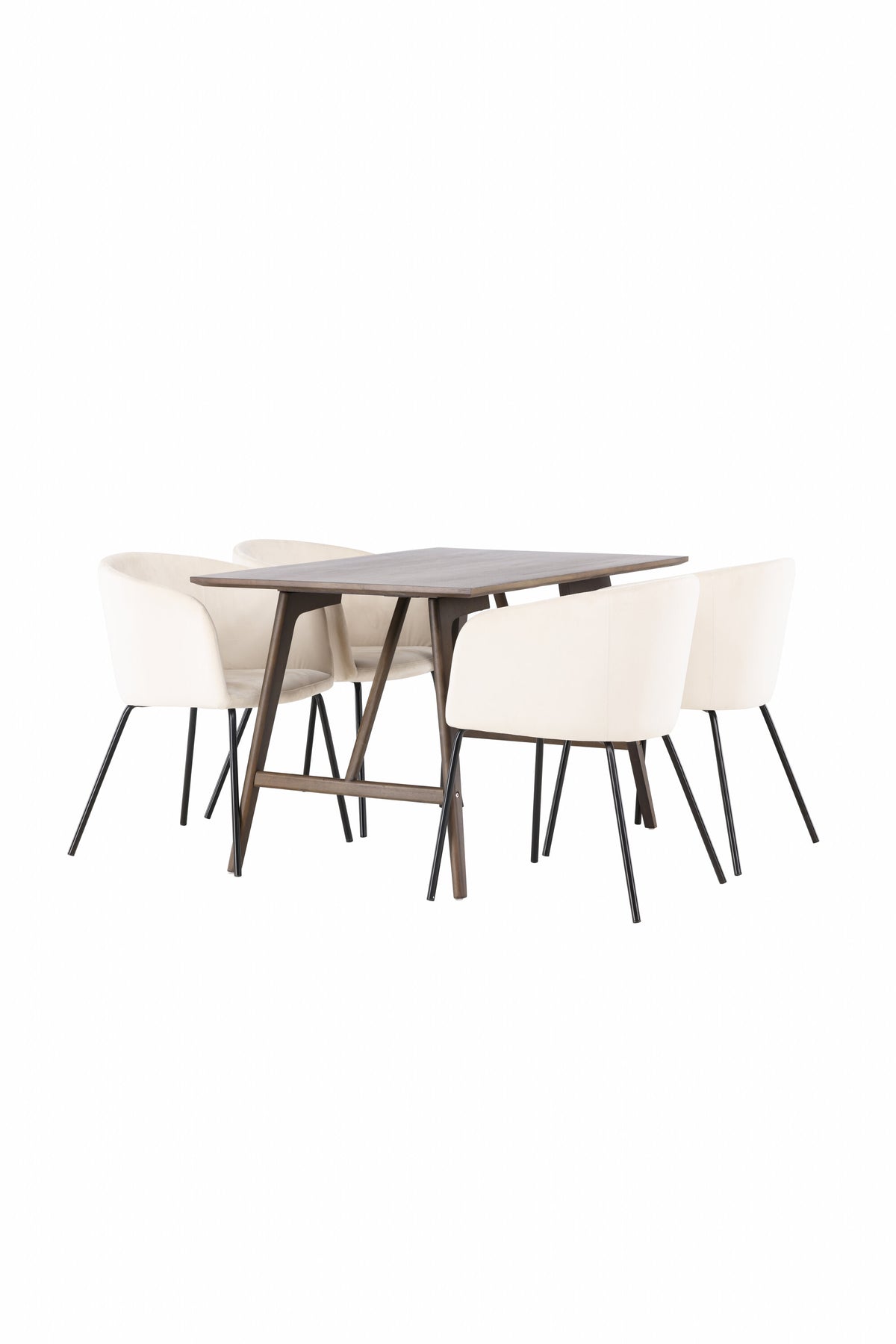 Kaseindon Esszimmerset + Berit 120cm/4St. in Beige, Schwarz präsentiert im Onlineshop von KAQTU Design AG. Esszimmerset ist von Venture Home