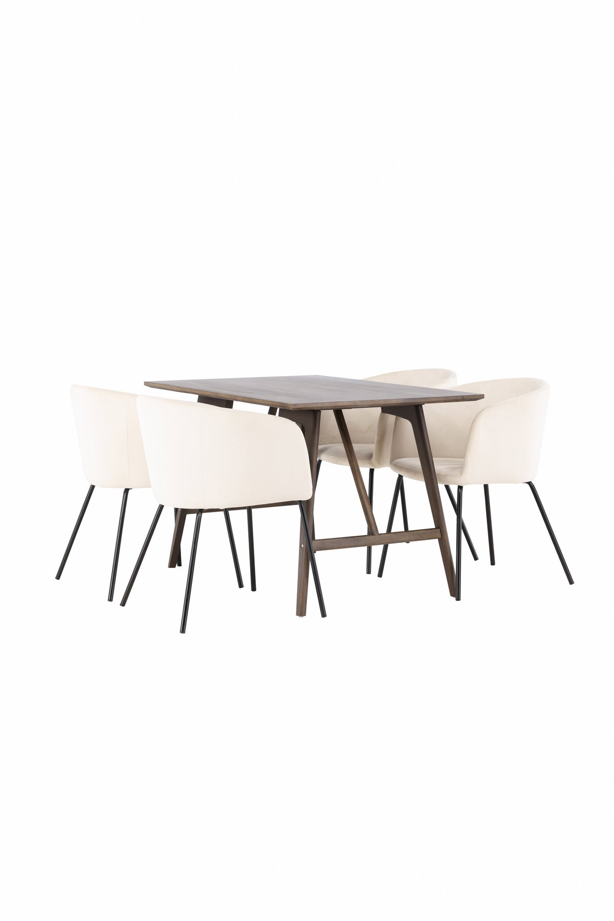 Kaseindon Esszimmerset + Berit 120cm/4St. in Beige, Schwarz präsentiert im Onlineshop von KAQTU Design AG. Esszimmerset ist von Venture Home