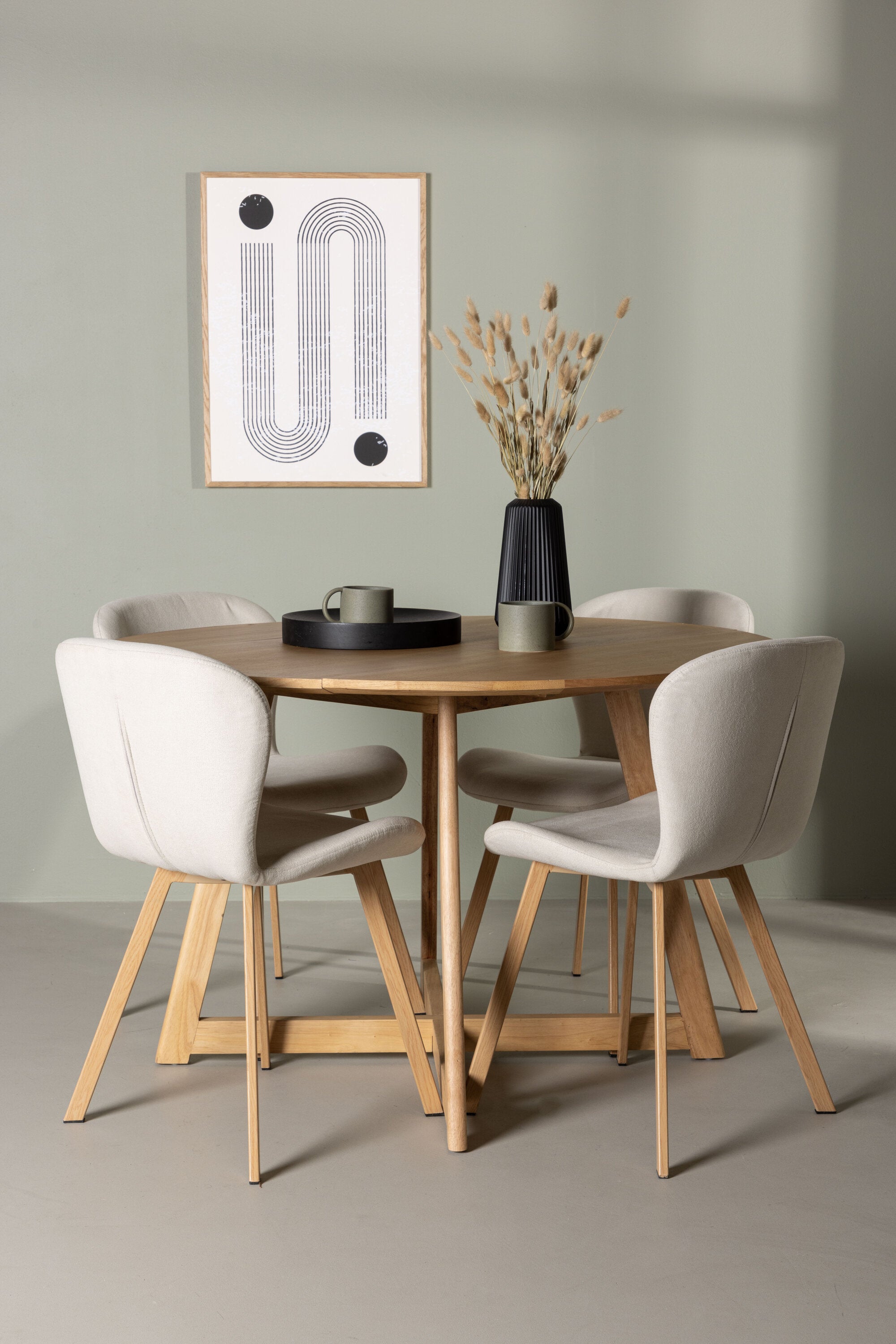Yadikon Esszimmerset + Lilja ⌀120cm/4St. in Beige, Natur präsentiert im Onlineshop von KAQTU Design AG. Esszimmerset ist von Venture Home