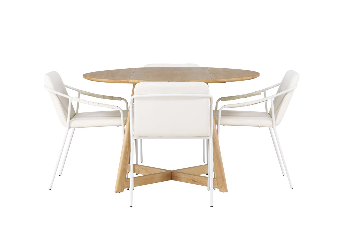 Yadikon Esszimmerset + Tvist ⌀120cm/4St. in Beige präsentiert im Onlineshop von KAQTU Design AG. Esszimmerset ist von Venture Home