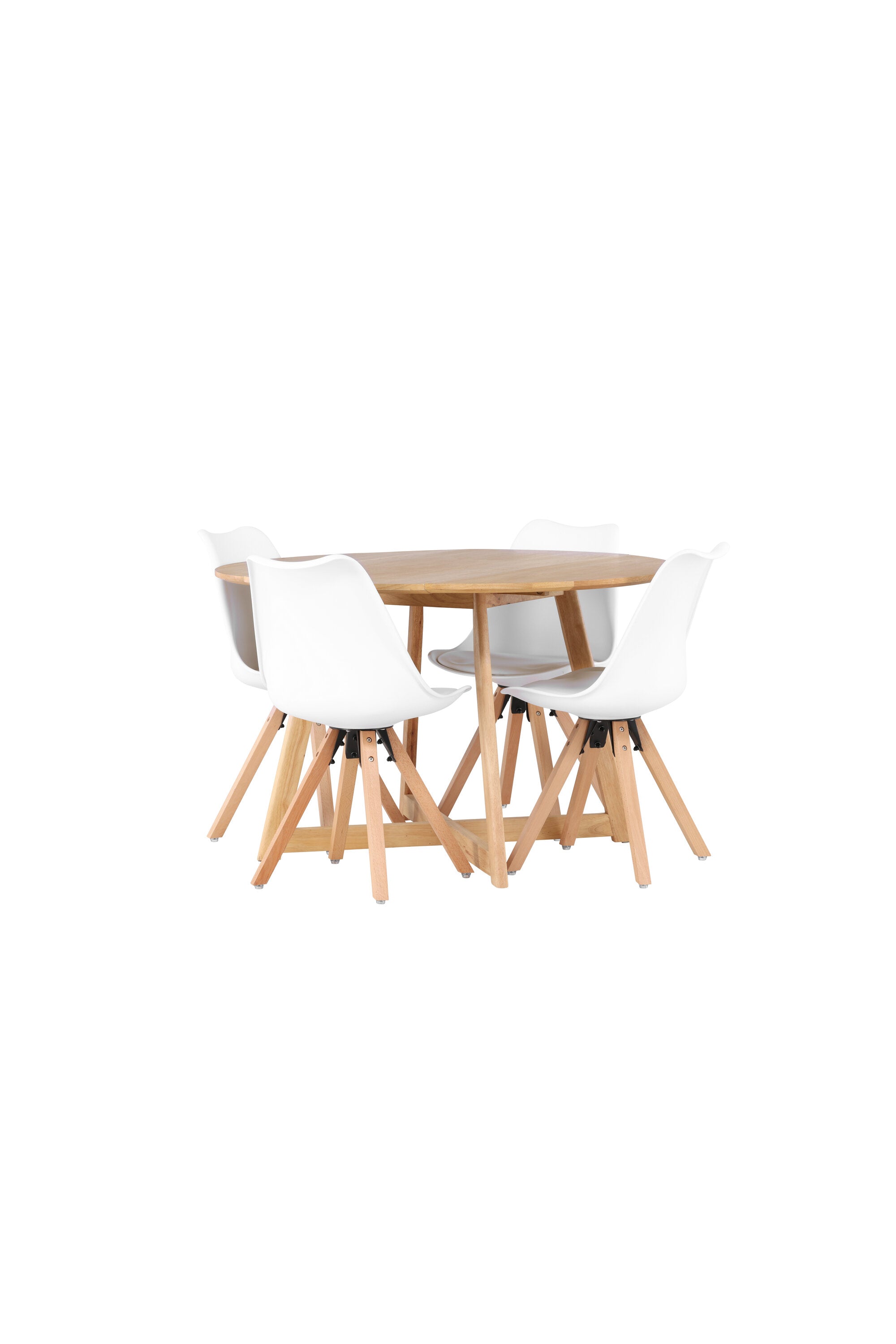 Yadikon Esszimmerset + Zeno ⌀120cm/4St. in Natur, Weiss präsentiert im Onlineshop von KAQTU Design AG. Esszimmerset ist von Venture Home