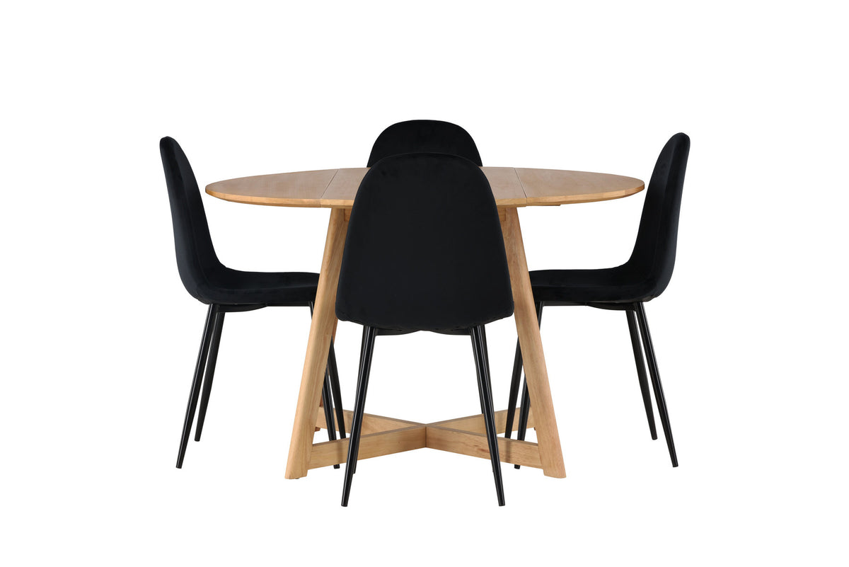 Yadikon Esszimmerset + Polar ⌀120cm/4St. in Schwarz präsentiert im Onlineshop von KAQTU Design AG. Esszimmerset ist von Venture Home