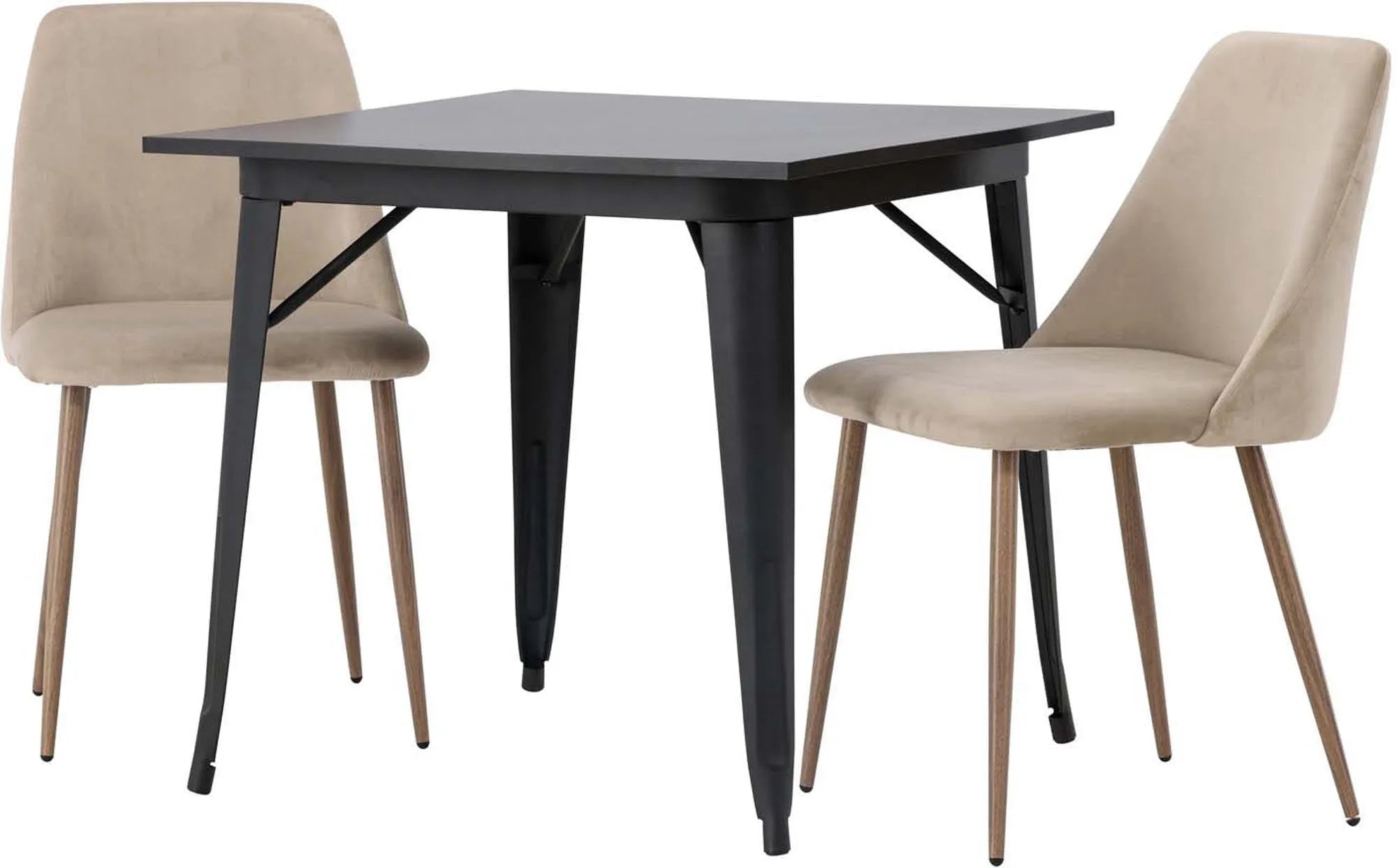 Kompaktes Tempe Esszimmerset: 80cm Tisch, ideal für moderne Räume.
