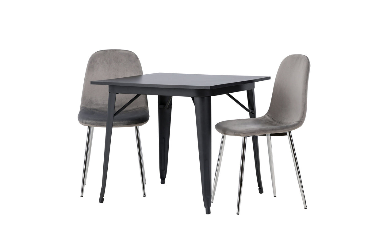 Tempe Esszimmerset + Eva 80cm/2St. in Hellgrau, Silber präsentiert im Onlineshop von KAQTU Design AG. Esszimmerset ist von Venture Home