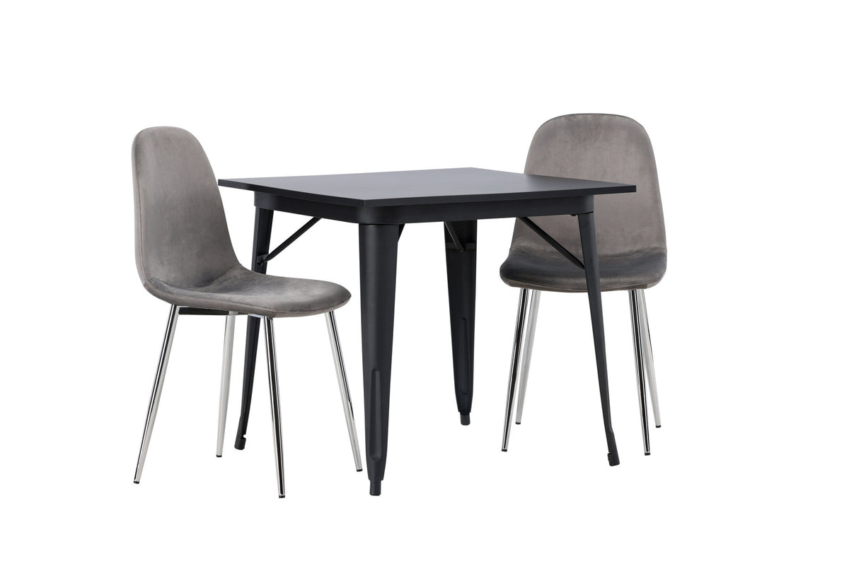 Tempe Esszimmerset + Eva 80cm/2St. in Hellgrau, Silber präsentiert im Onlineshop von KAQTU Design AG. Esszimmerset ist von Venture Home