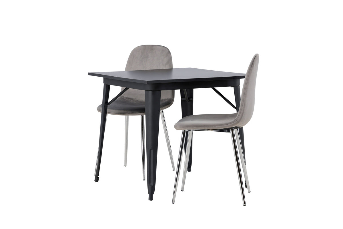 Tempe Esszimmerset + Eva 80cm/2St. in Hellgrau, Silber präsentiert im Onlineshop von KAQTU Design AG. Esszimmerset ist von Venture Home
