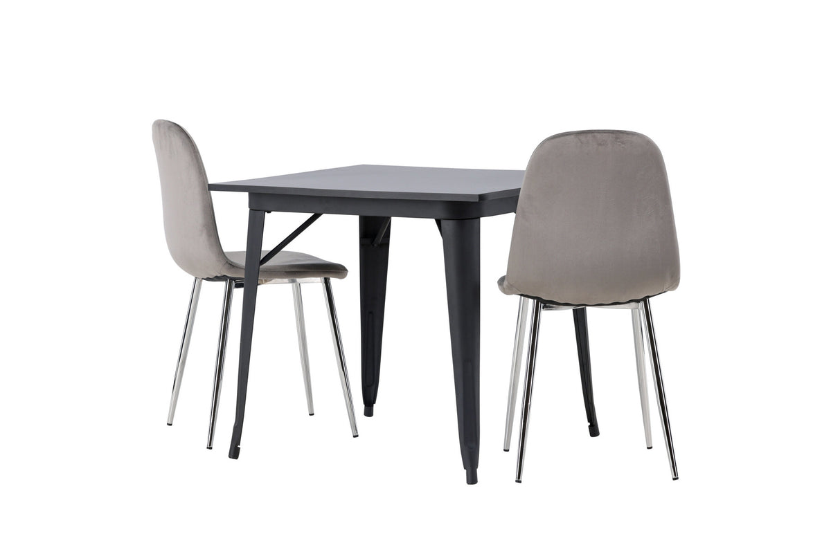 Tempe Esszimmerset + Eva 80cm/2St. in Hellgrau, Silber präsentiert im Onlineshop von KAQTU Design AG. Esszimmerset ist von Venture Home
