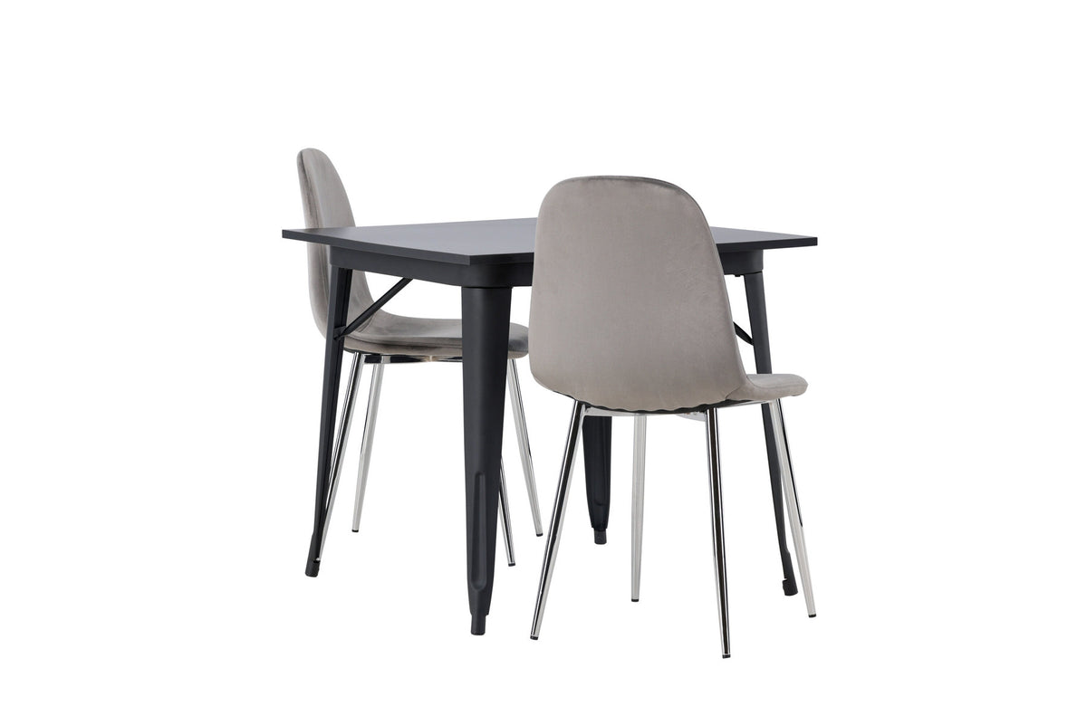 Tempe Esszimmerset + Eva 80cm/2St. in Hellgrau, Silber präsentiert im Onlineshop von KAQTU Design AG. Esszimmerset ist von Venture Home