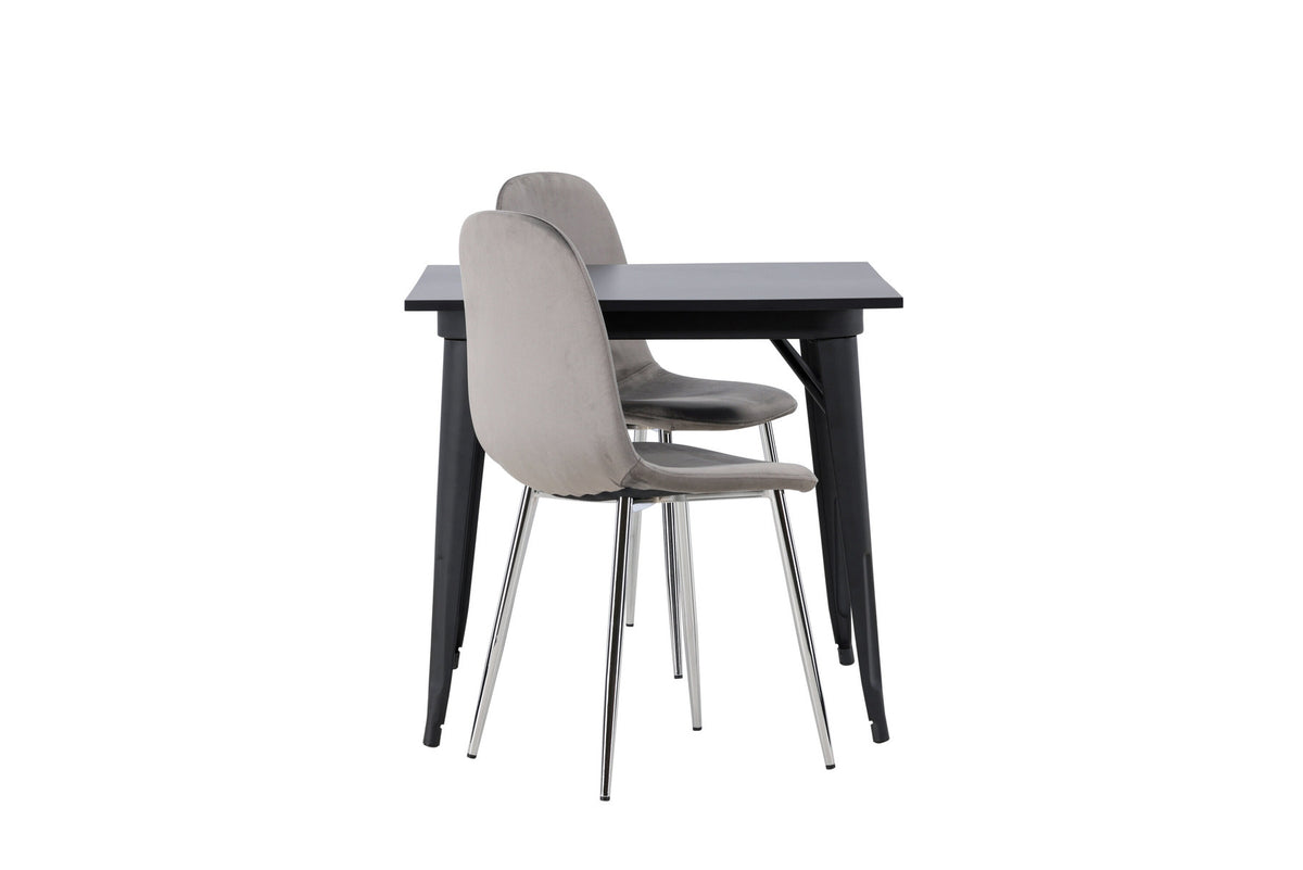 Tempe Esszimmerset + Eva 80cm/2St. in Hellgrau, Silber präsentiert im Onlineshop von KAQTU Design AG. Esszimmerset ist von Venture Home