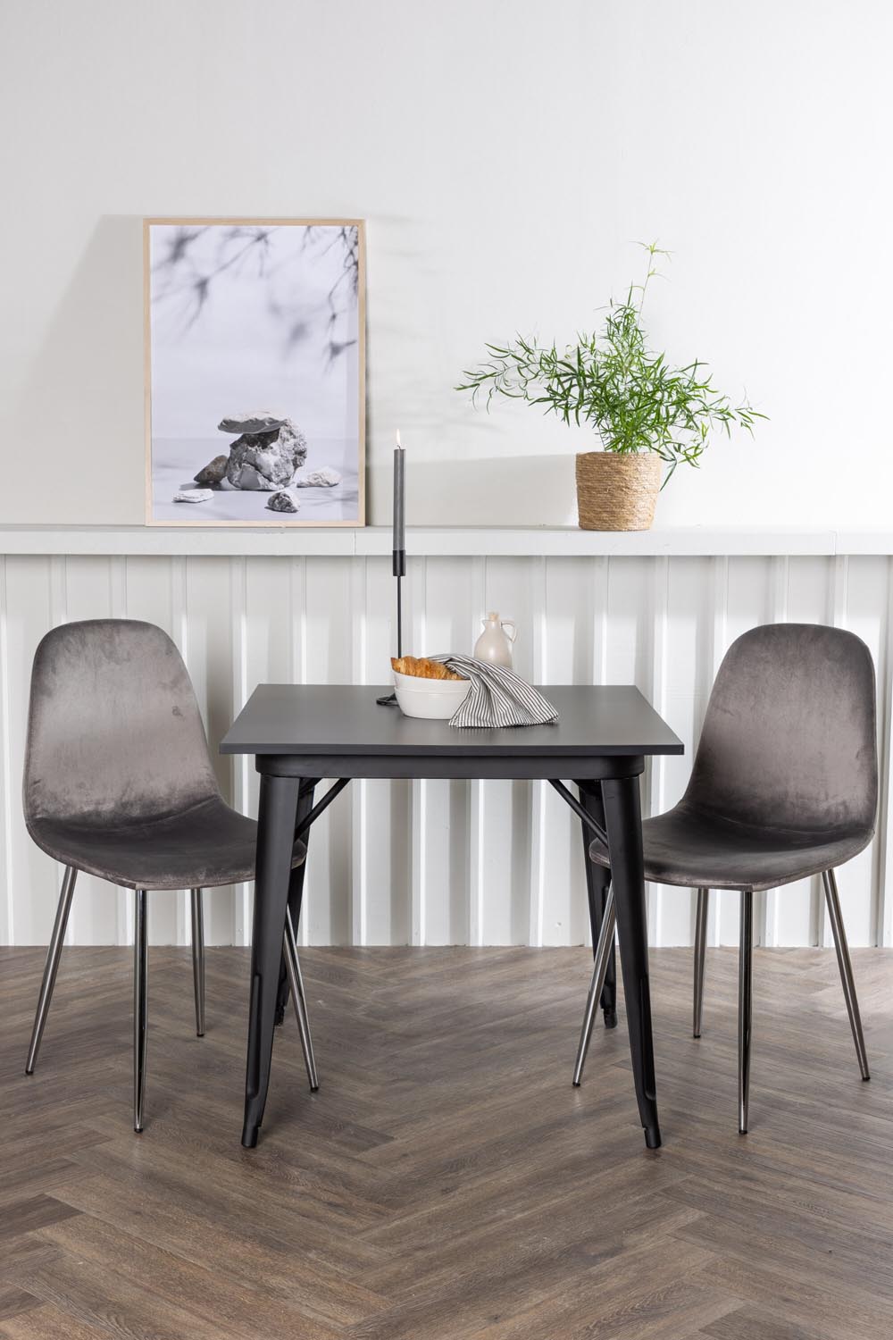 Tempe Esszimmerset + Eva 80cm/2St. in Hellgrau, Silber präsentiert im Onlineshop von KAQTU Design AG. Esszimmerset ist von Venture Home