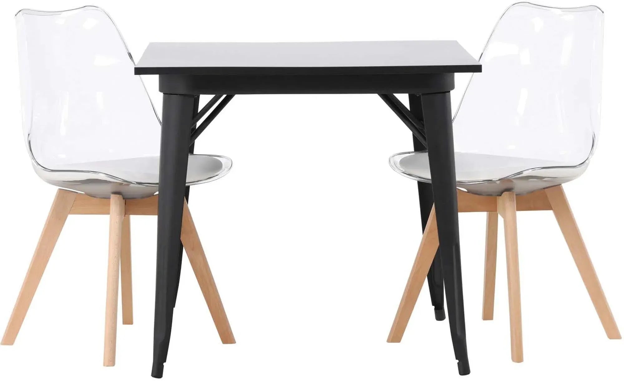Elegantes Tempe Esszimmerset: 80cm Tisch & 2 Edvin-Stühle von Venture.