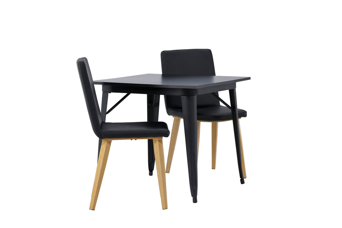 Tempe Esszimmerset + Today 80cm/2St. in Schwarz, Natur präsentiert im Onlineshop von KAQTU Design AG. Esszimmerset ist von Venture Home