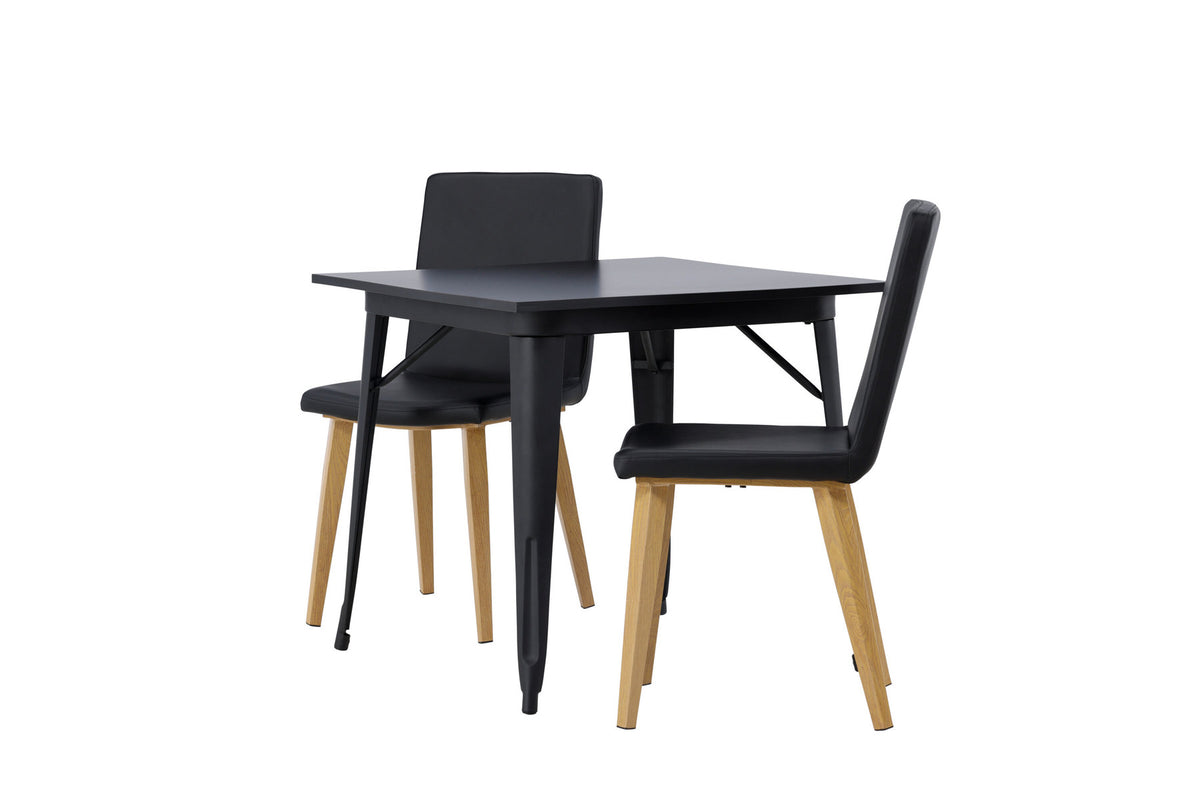 Tempe Esszimmerset + Today 80cm/2St. in Schwarz, Natur präsentiert im Onlineshop von KAQTU Design AG. Esszimmerset ist von Venture Home