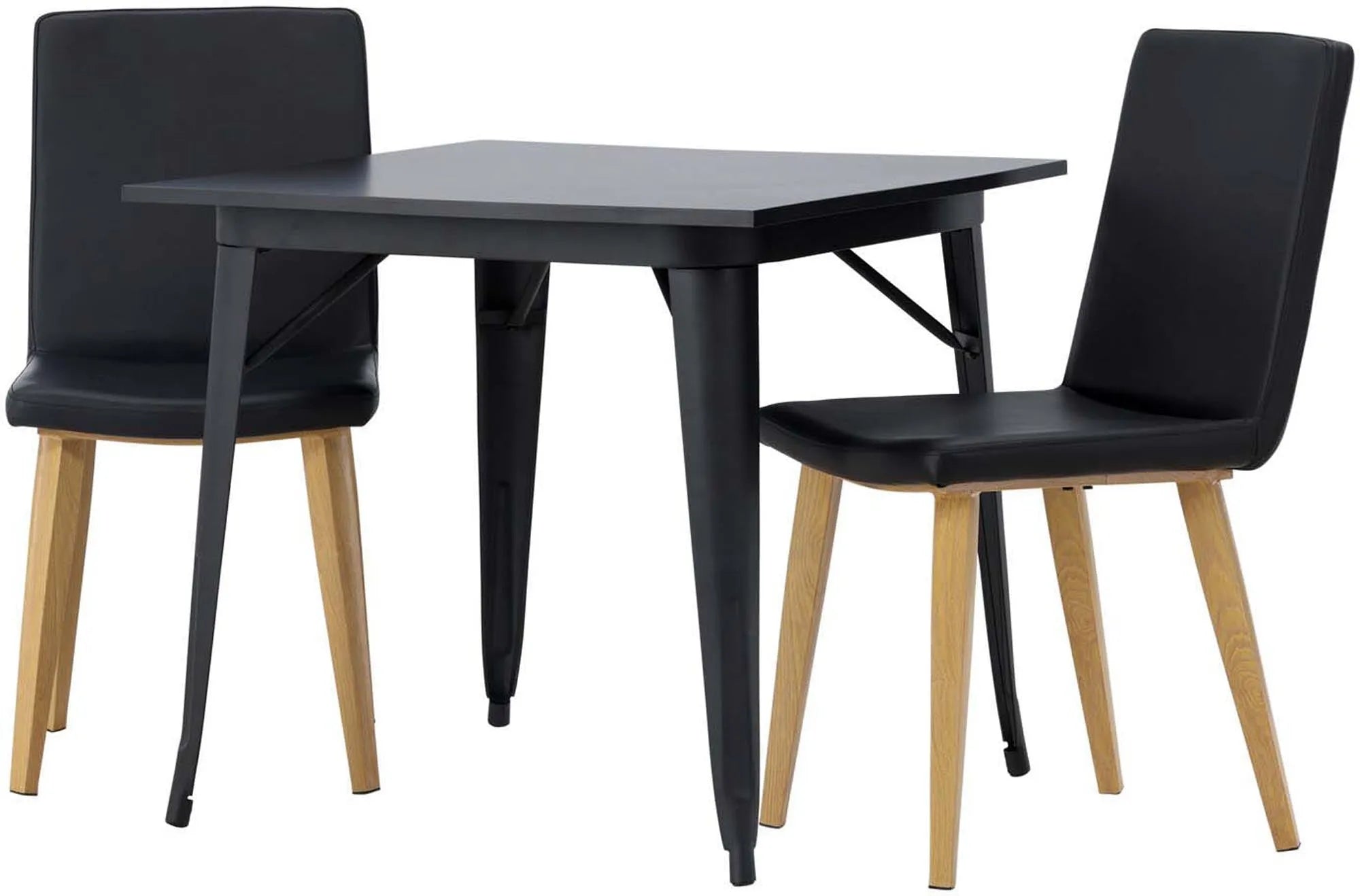 Modernes Tempe Esszimmerset mit 80cm Tisch und 2 Today Stühlen.