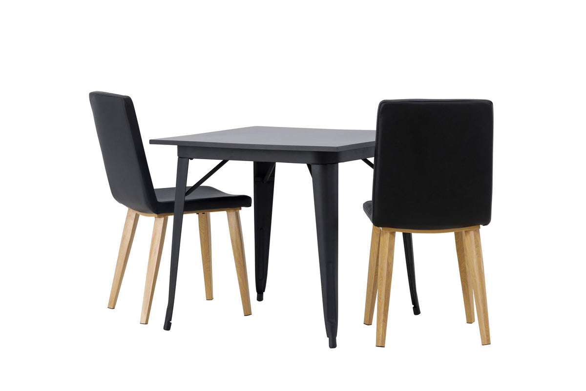 Tempe Esszimmerset + Today 80cm/2St. in Schwarz, Natur präsentiert im Onlineshop von KAQTU Design AG. Esszimmerset ist von Venture Home