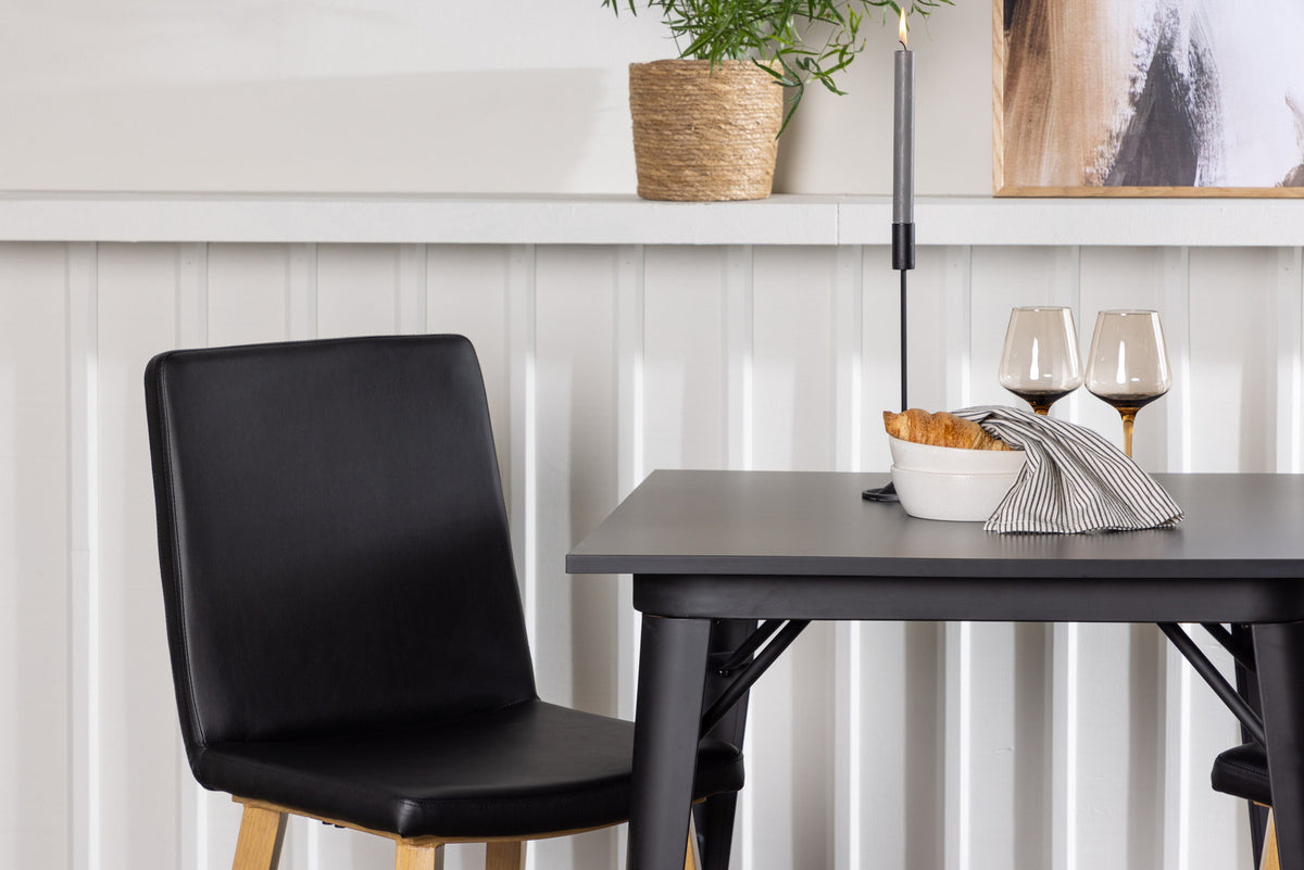 Tempe Esszimmerset + Today 80cm/2St. in Schwarz, Natur präsentiert im Onlineshop von KAQTU Design AG. Esszimmerset ist von Venture Home