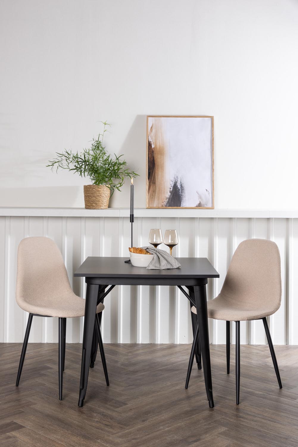 Tempe Esszimmerset + Polar 80cm/2St. in Beige, Schwarz präsentiert im Onlineshop von KAQTU Design AG. Esszimmerset ist von Venture Home