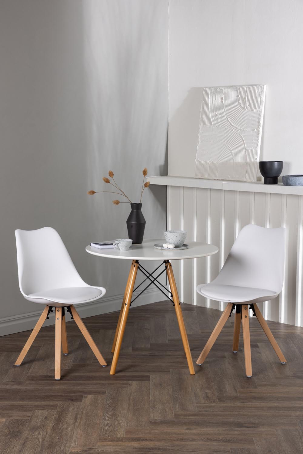 Danburi Esszimmerset + Zeno ⌀60cm/2St. in Natur, Weiss präsentiert im Onlineshop von KAQTU Design AG. Esszimmerset ist von Venture Home