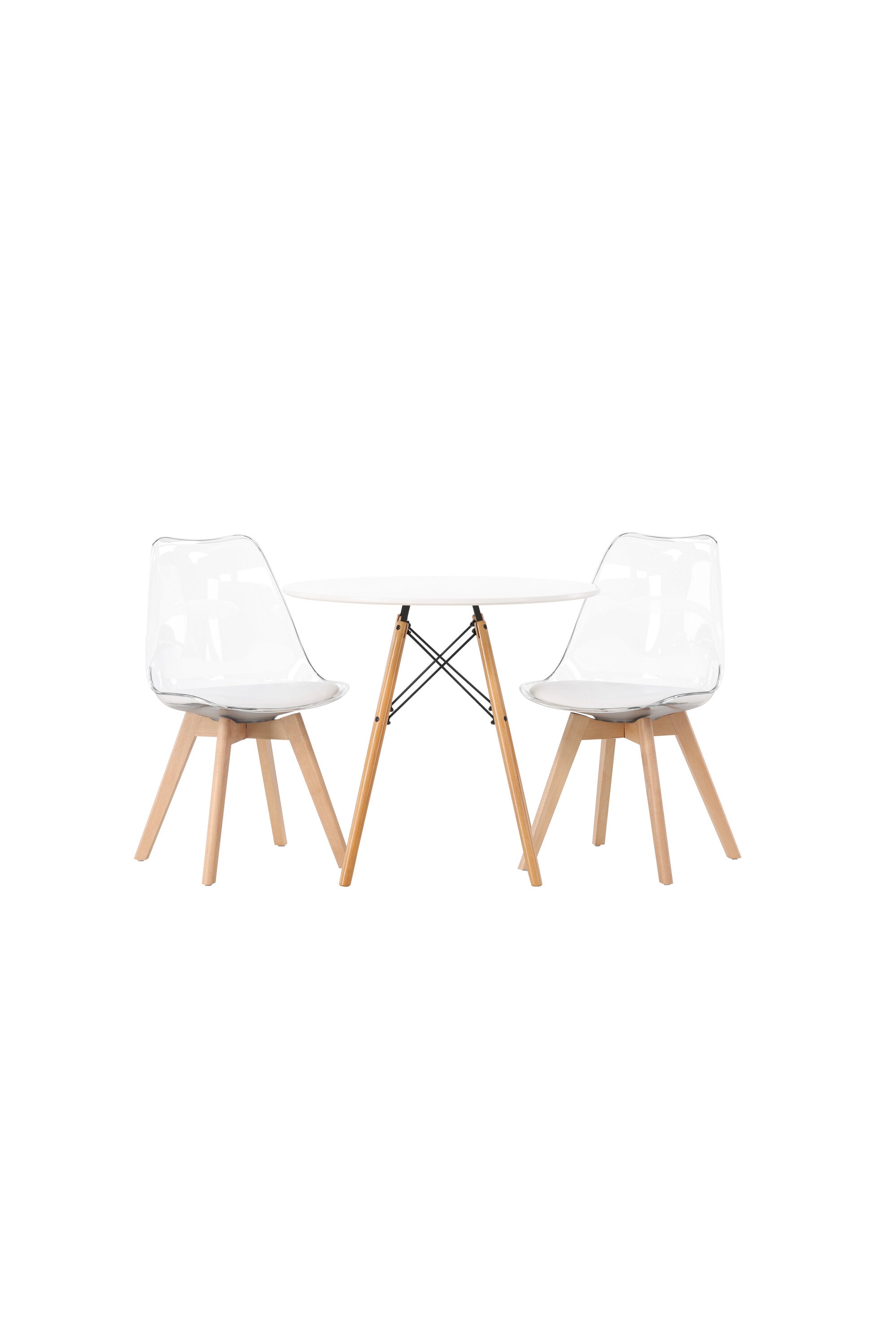 Danburi Esszimmerset + Edvin ⌀60cm/2St. in Natur,Transparent,Weiss präsentiert im Onlineshop von KAQTU Design AG. Esszimmerset ist von Venture Home