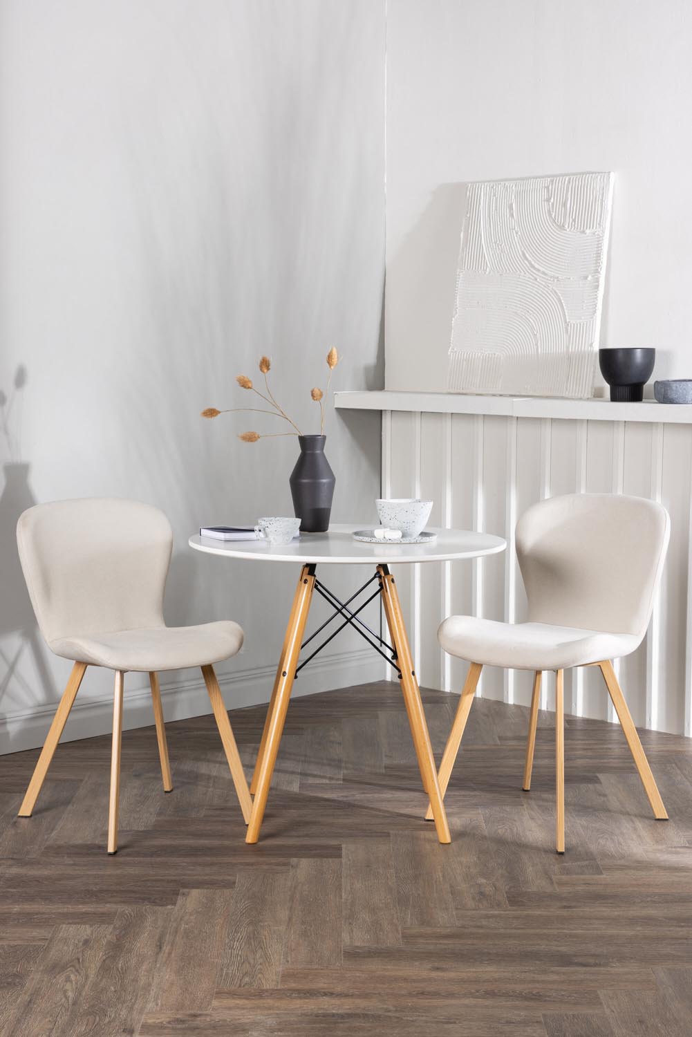 Danburi Esszimmerset + Lilja ⌀60cm/2St. in Beige, Natur präsentiert im Onlineshop von KAQTU Design AG. Esszimmerset ist von Venture Home