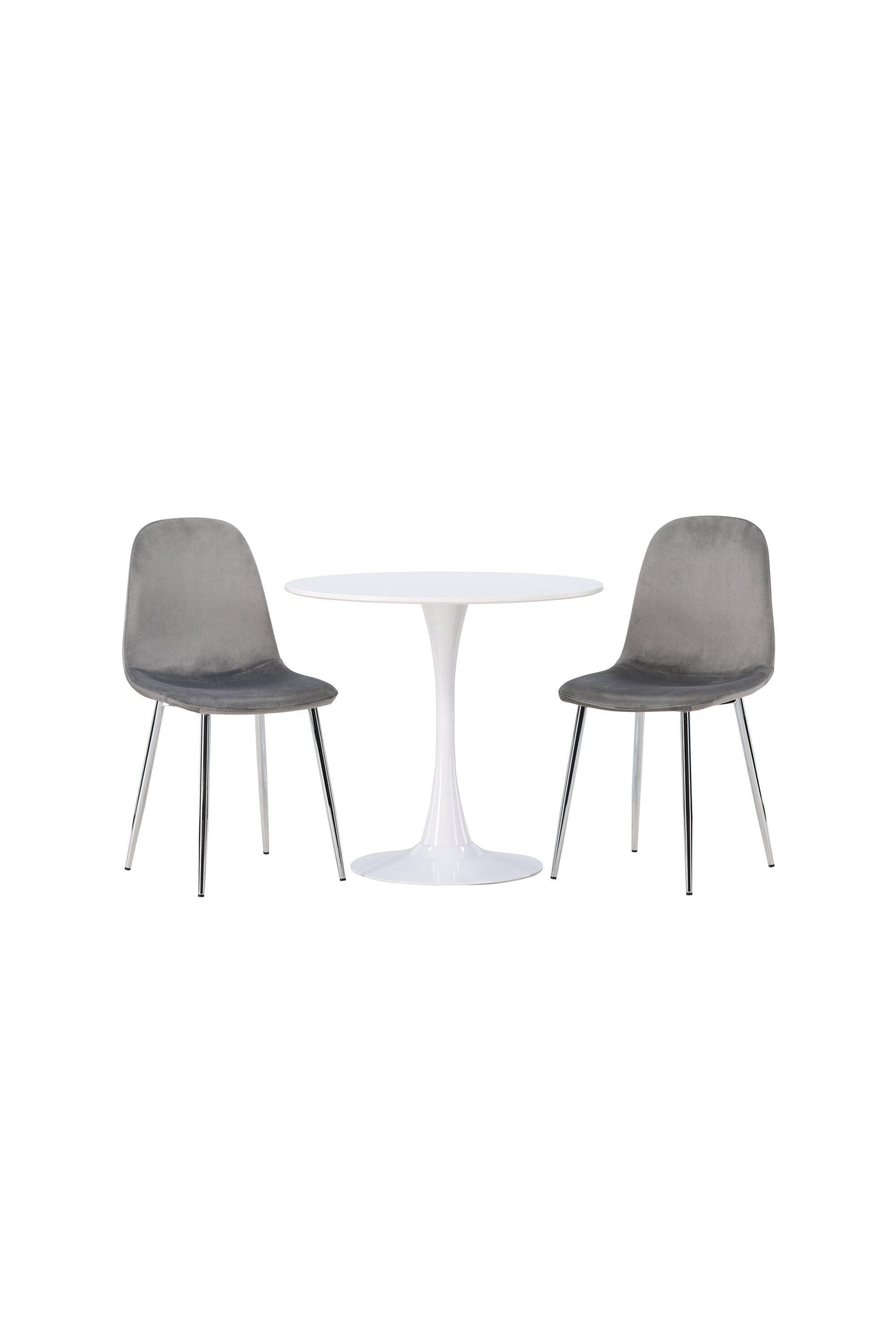 Hamden Esszimmerset + Eva ⌀80cm/2St. in Hellgrau, Silber präsentiert im Onlineshop von KAQTU Design AG. Esszimmerset ist von Venture Home