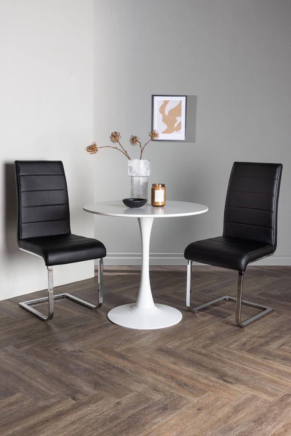 Hamden Esszimmerset + Tempo ⌀80cm/2St. in Schwarzgrau präsentiert im Onlineshop von KAQTU Design AG. Esszimmerset ist von Venture Home