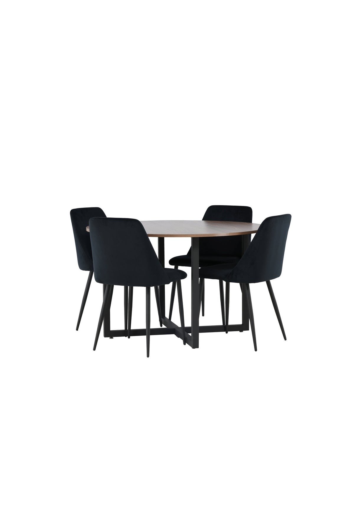 Durango Esszimmerset + Night ⌀120cm/4St. in Schwarz präsentiert im Onlineshop von KAQTU Design AG. Esszimmerset ist von Venture Home