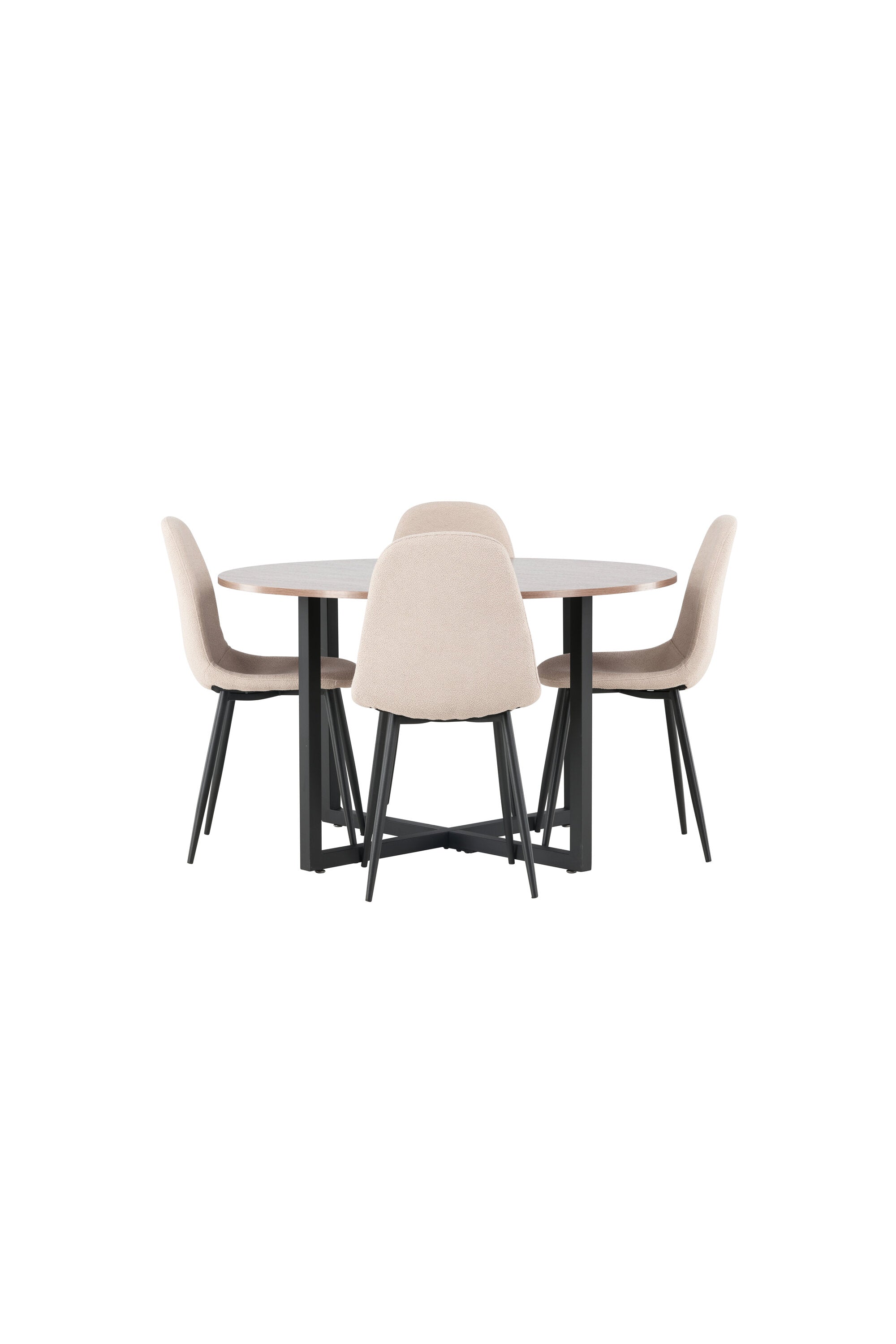 Durango Esszimmerset + Polar ⌀120cm/4St. in Beige, Schwarz präsentiert im Onlineshop von KAQTU Design AG. Esszimmerset ist von Venture Home