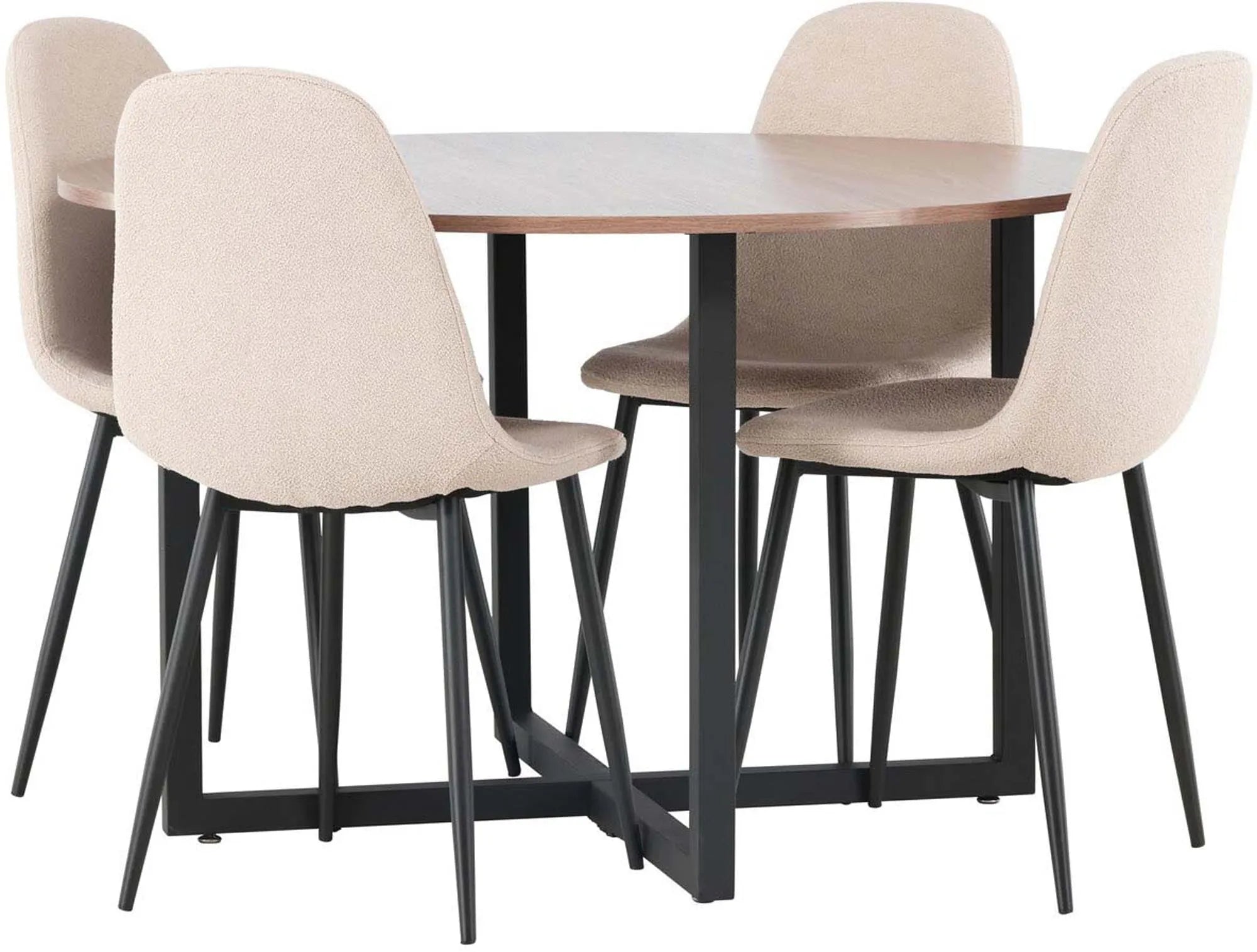 Das Esszimmerset Durango mit Polar Tisch (⌀120cm) und 4 Stühlen von Venture Home bietet Stil und Komfort für Ihr Zuhause.