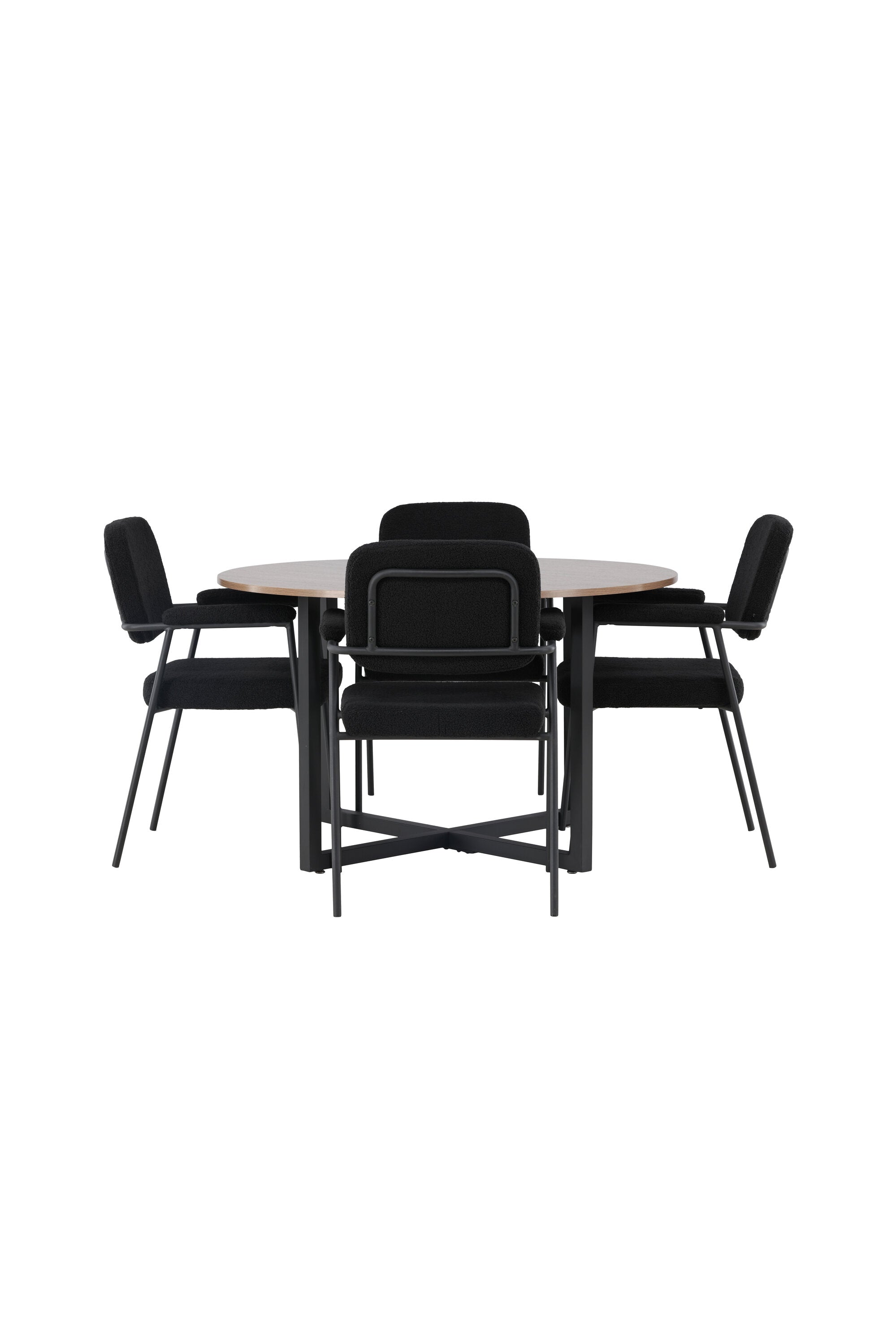 Durango Esszimmerset + Yesterday ⌀120cm/4St. in Schwarz präsentiert im Onlineshop von KAQTU Design AG. Esszimmerset ist von Venture Home