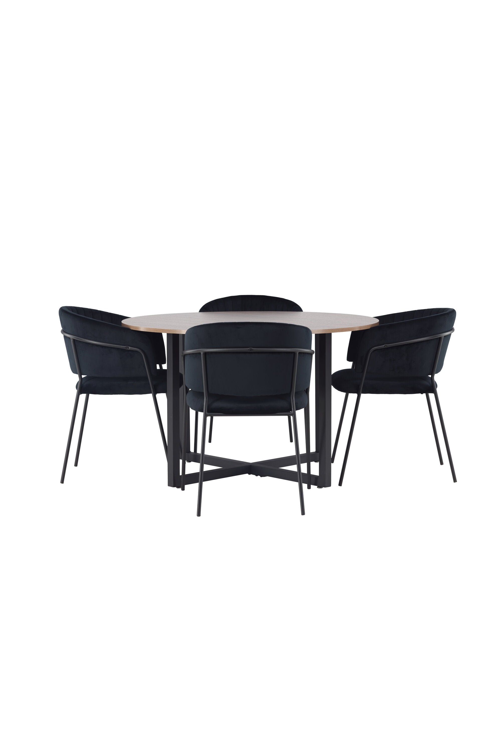 Durango Esszimmerset + Selma ⌀120cm/4St. in Schwarz präsentiert im Onlineshop von KAQTU Design AG. Esszimmerset ist von Venture Home