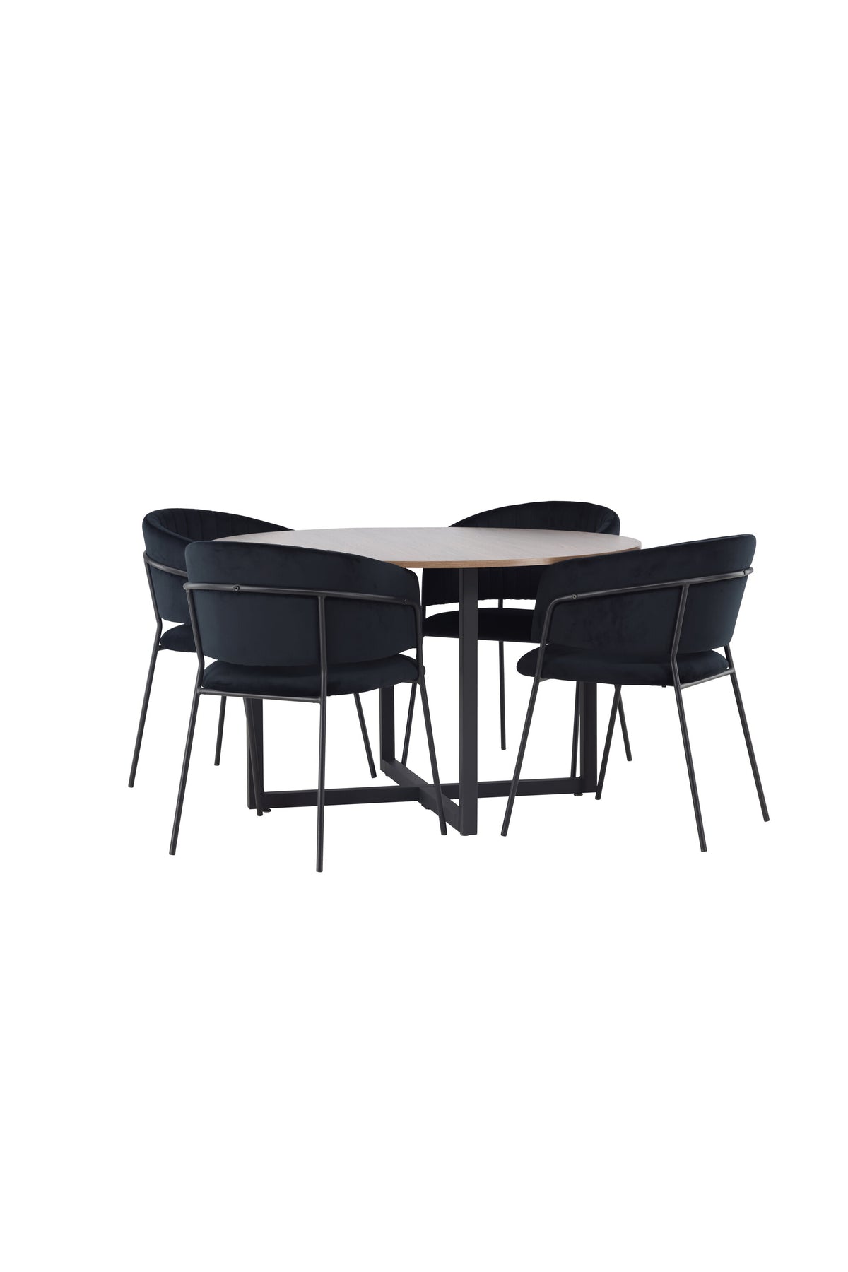 Durango Esszimmerset + Selma ⌀120cm/4St. in Schwarz präsentiert im Onlineshop von KAQTU Design AG. Esszimmerset ist von Venture Home