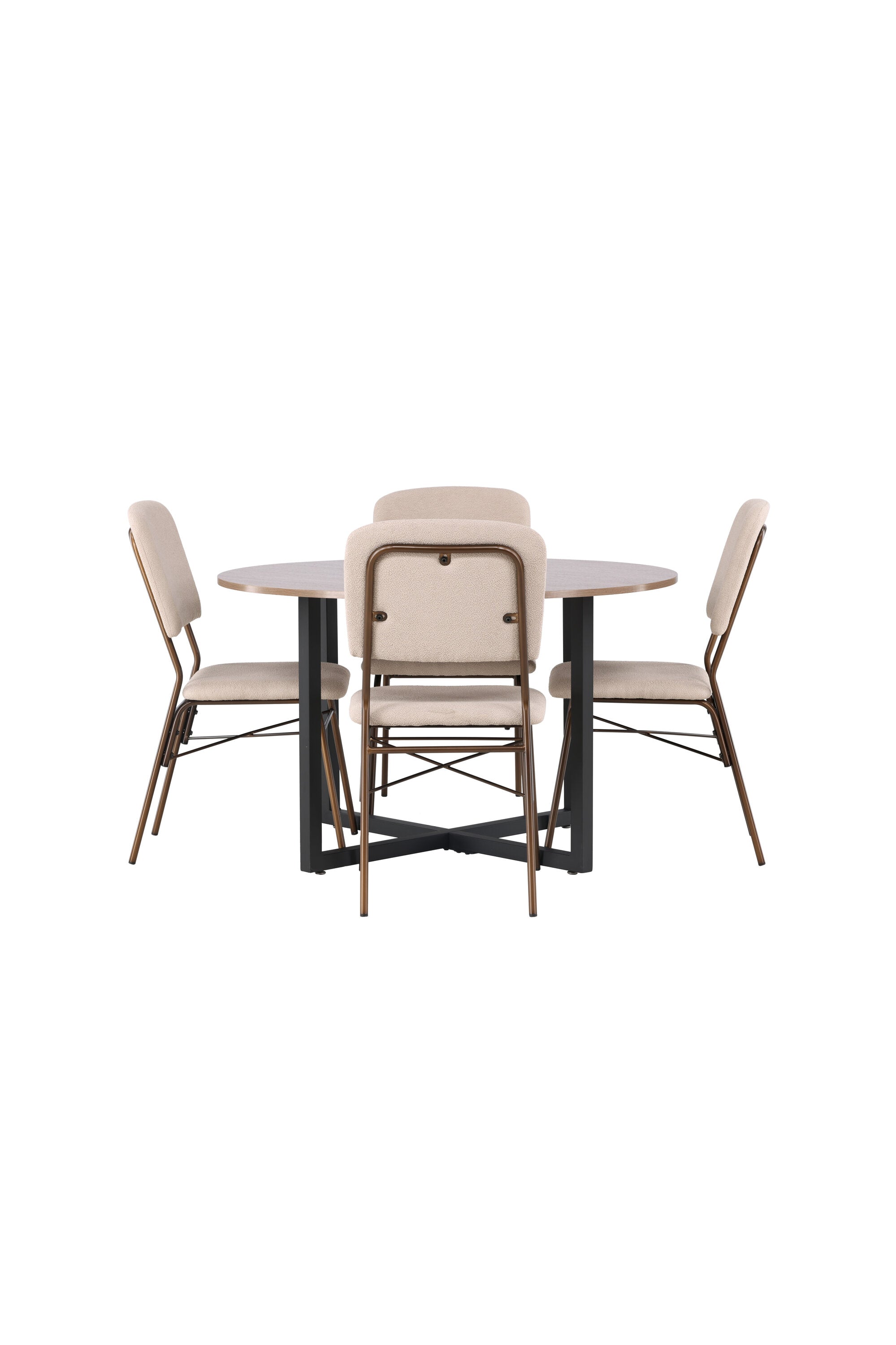 Durango Esszimmerset + Seda ⌀120cm/4St. in Beige, Braun präsentiert im Onlineshop von KAQTU Design AG. Esszimmerset ist von Venture Home