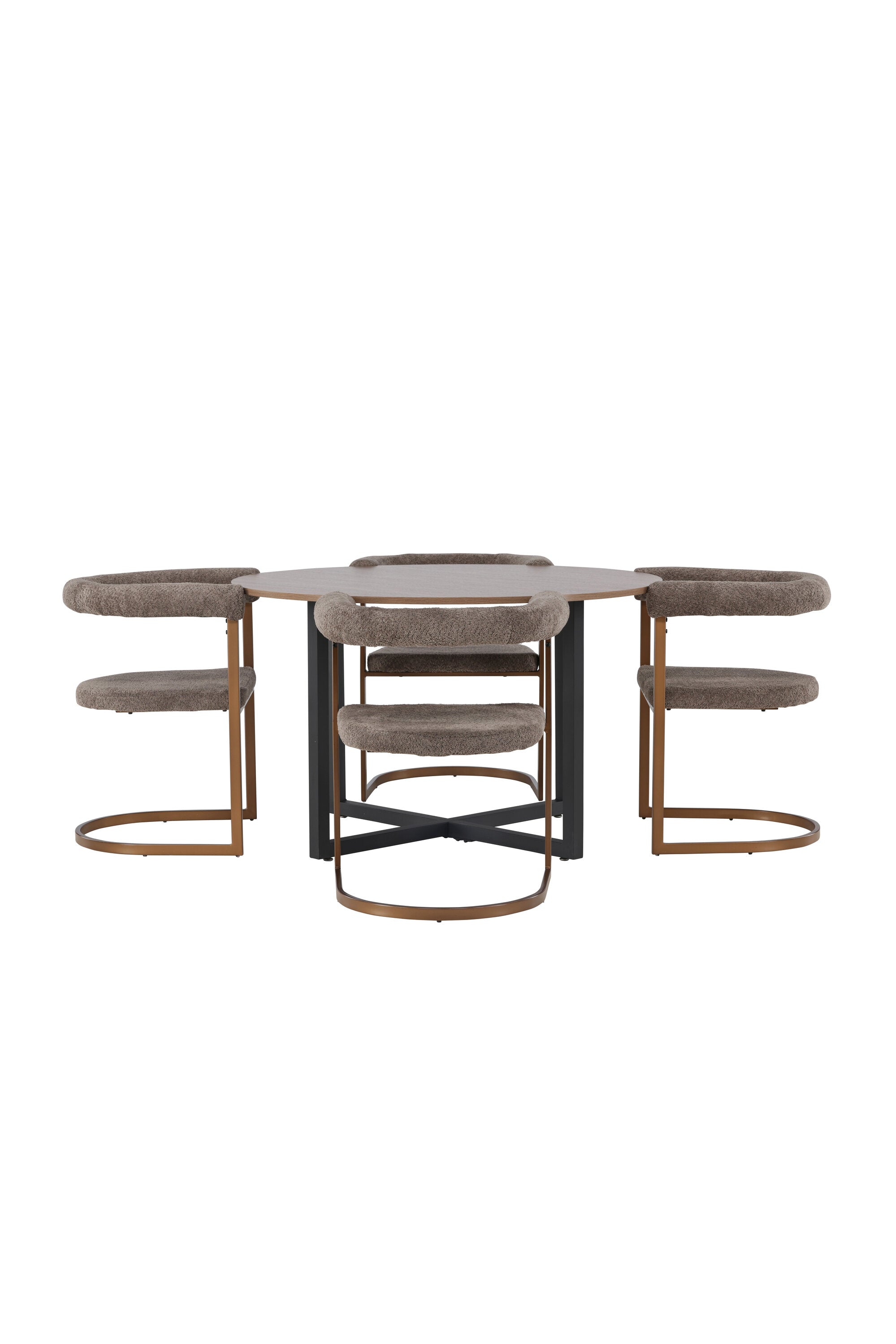 Durango Esszimmerset + Morning ⌀120cm/4St. in Braun-grau präsentiert im Onlineshop von KAQTU Design AG. Esszimmerset ist von Venture Home