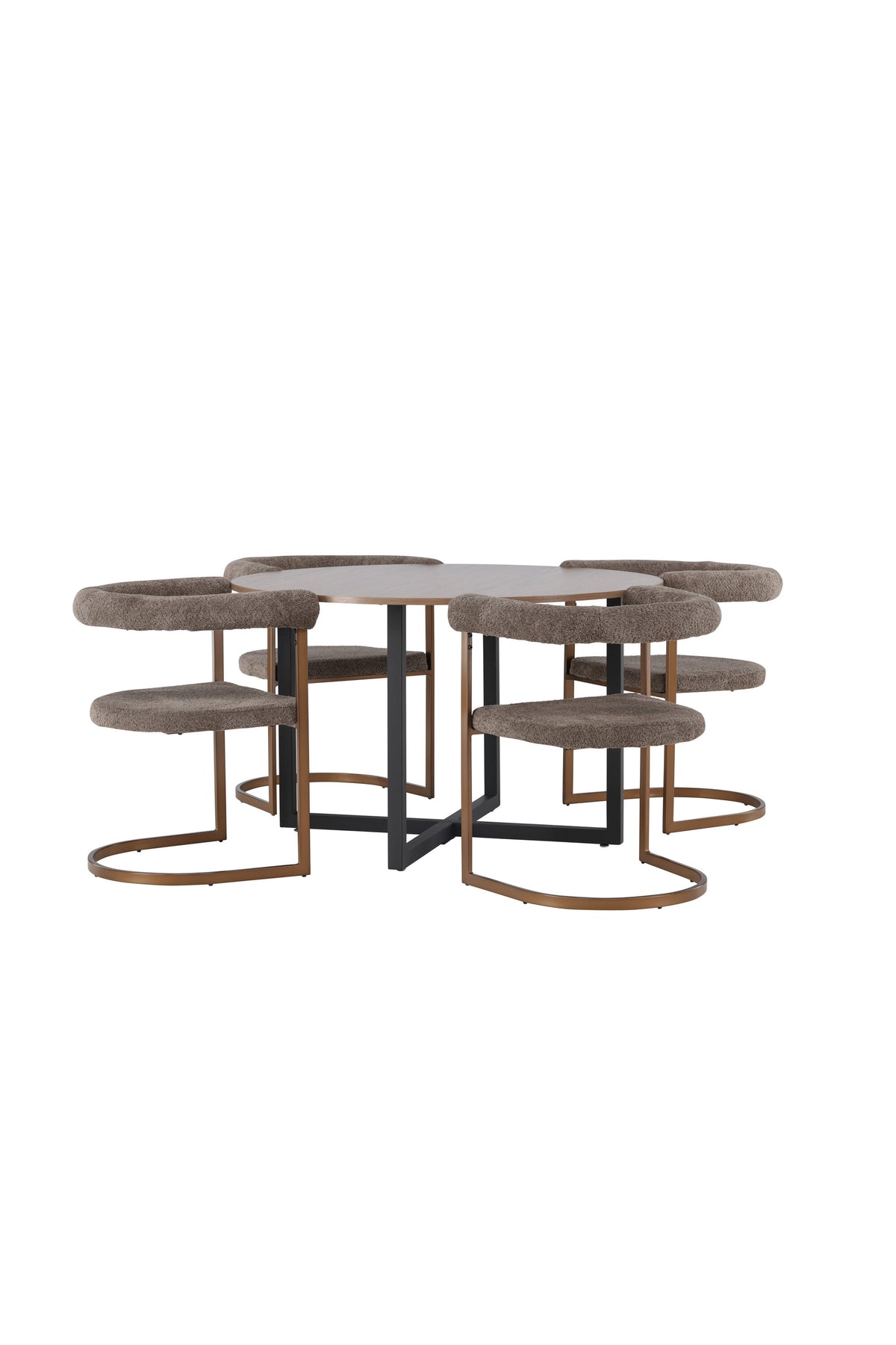 Durango Esszimmerset + Morning ⌀120cm/4St. in Braun-grau präsentiert im Onlineshop von KAQTU Design AG. Esszimmerset ist von Venture Home