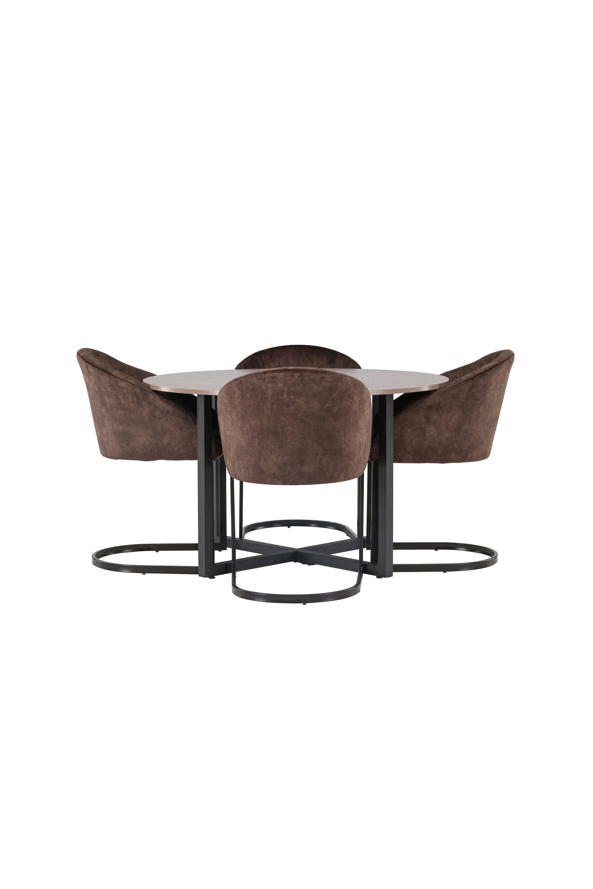 Durango Esszimmerset + Evening ⌀120cm/4St. in Schwarz Braun präsentiert im Onlineshop von KAQTU Design AG. Esszimmerset ist von Venture Home