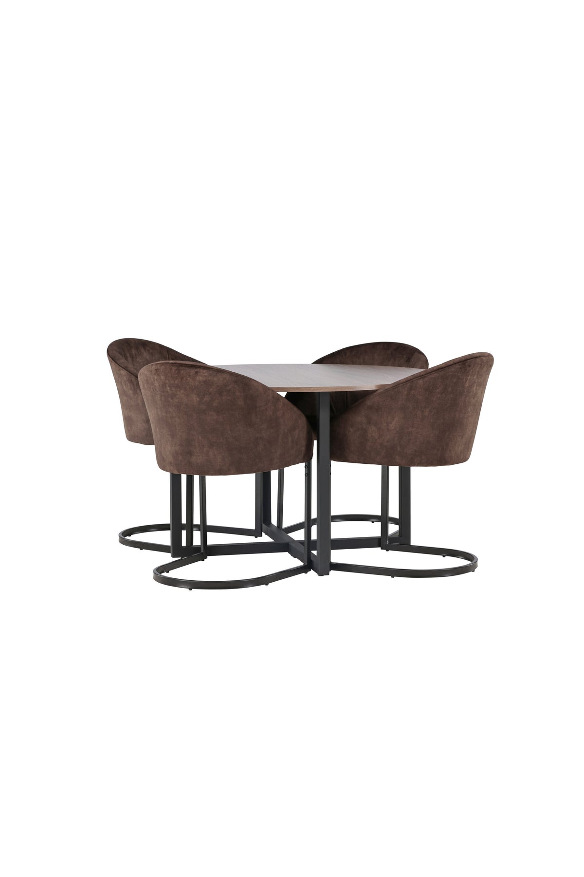 Durango Esszimmerset + Evening ⌀120cm/4St. in Schwarz Braun präsentiert im Onlineshop von KAQTU Design AG. Esszimmerset ist von Venture Home