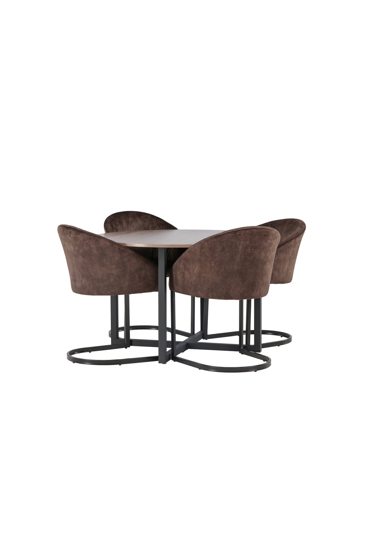 Durango Esszimmerset + Evening ⌀120cm/4St. in Schwarz Braun präsentiert im Onlineshop von KAQTU Design AG. Esszimmerset ist von Venture Home