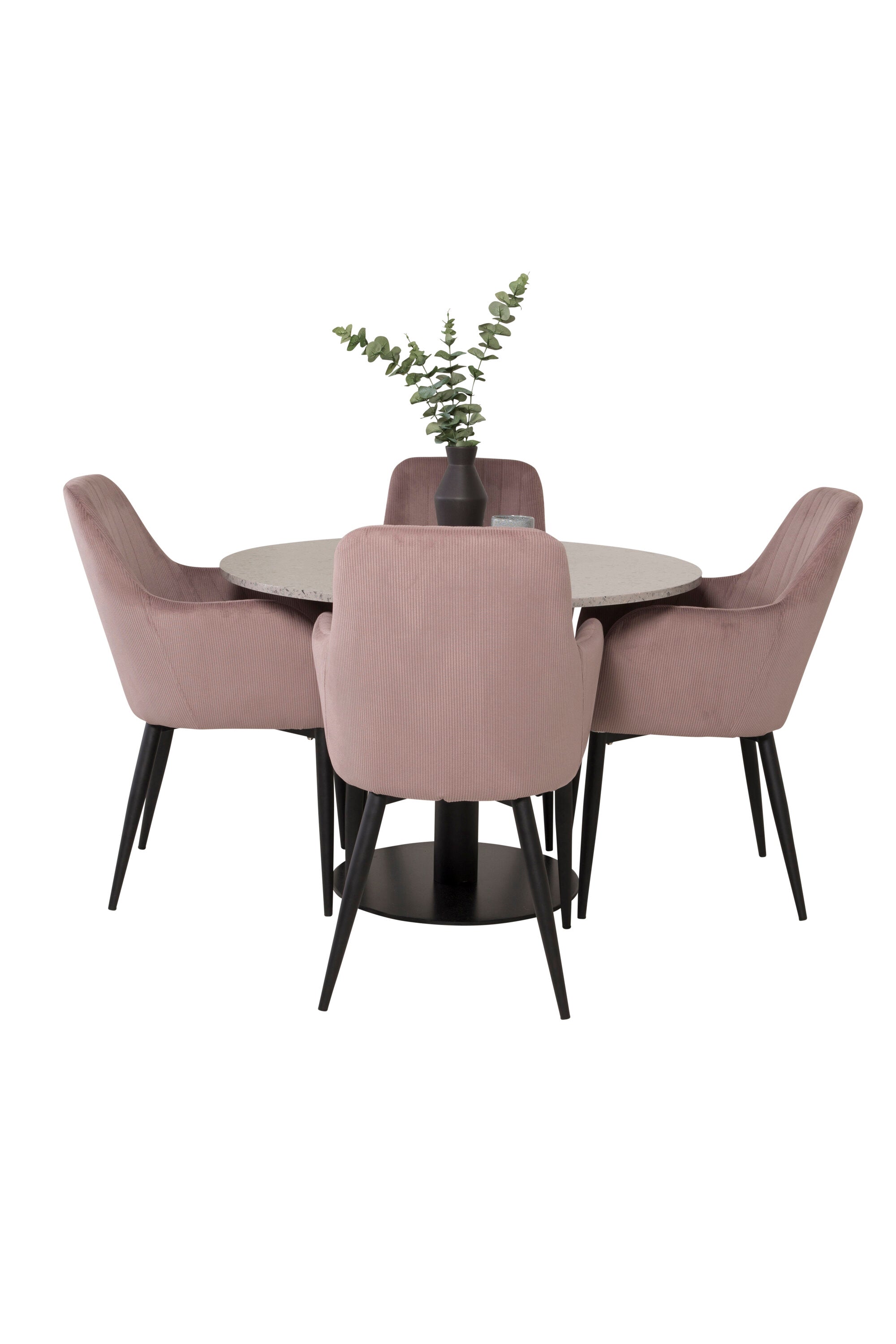 Esszimmer Set Razzia mit Stuhl Comfort in Grau/Schwarz/ Altrosa präsentiert im Onlineshop von KAQTU Design AG. Esszimmerset ist von Venture Home