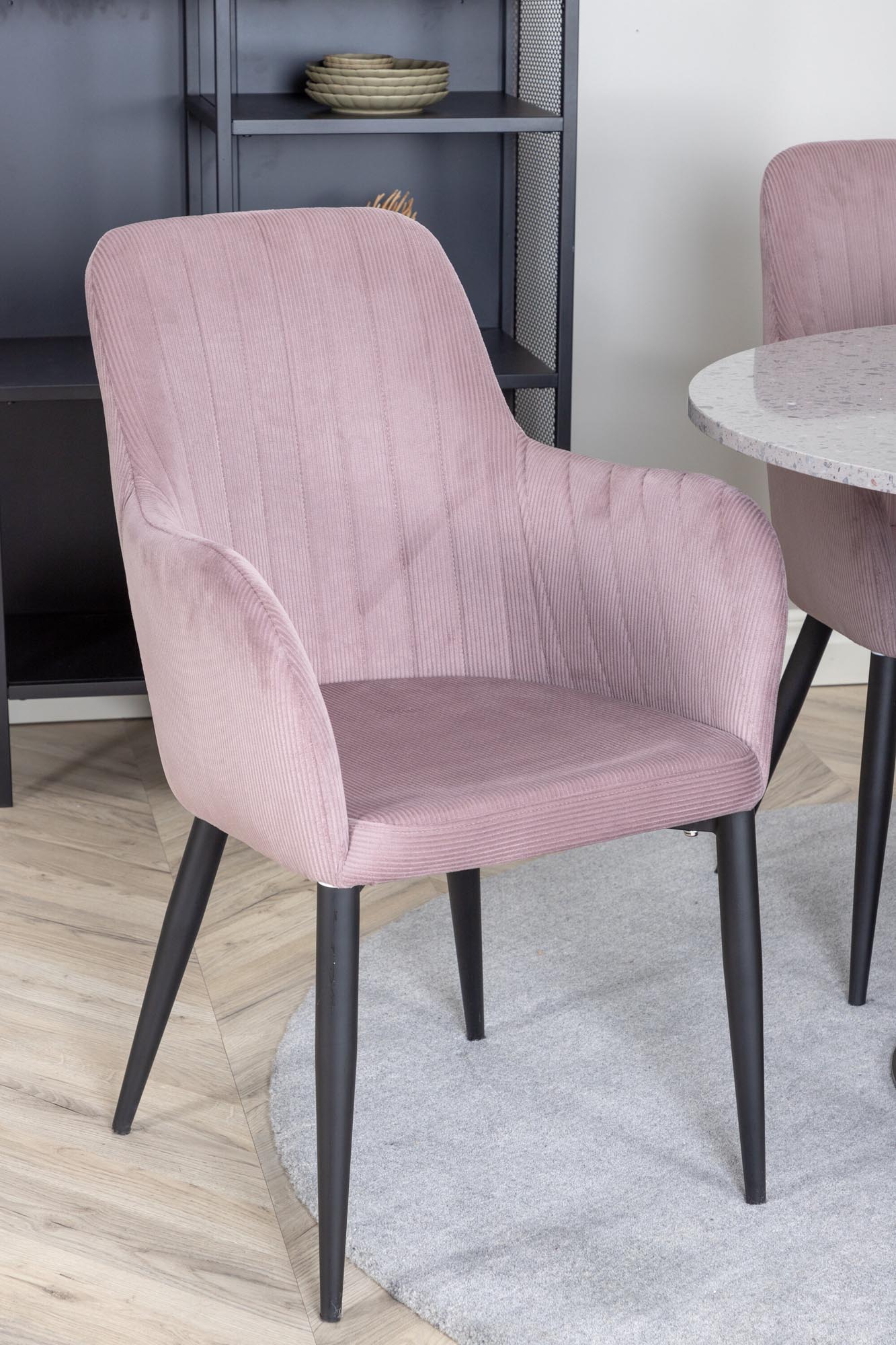 Esszimmer Set Razzia mit Stuhl Comfort in Grau/Schwarz/ Altrosa präsentiert im Onlineshop von KAQTU Design AG. Esszimmerset ist von Venture Home