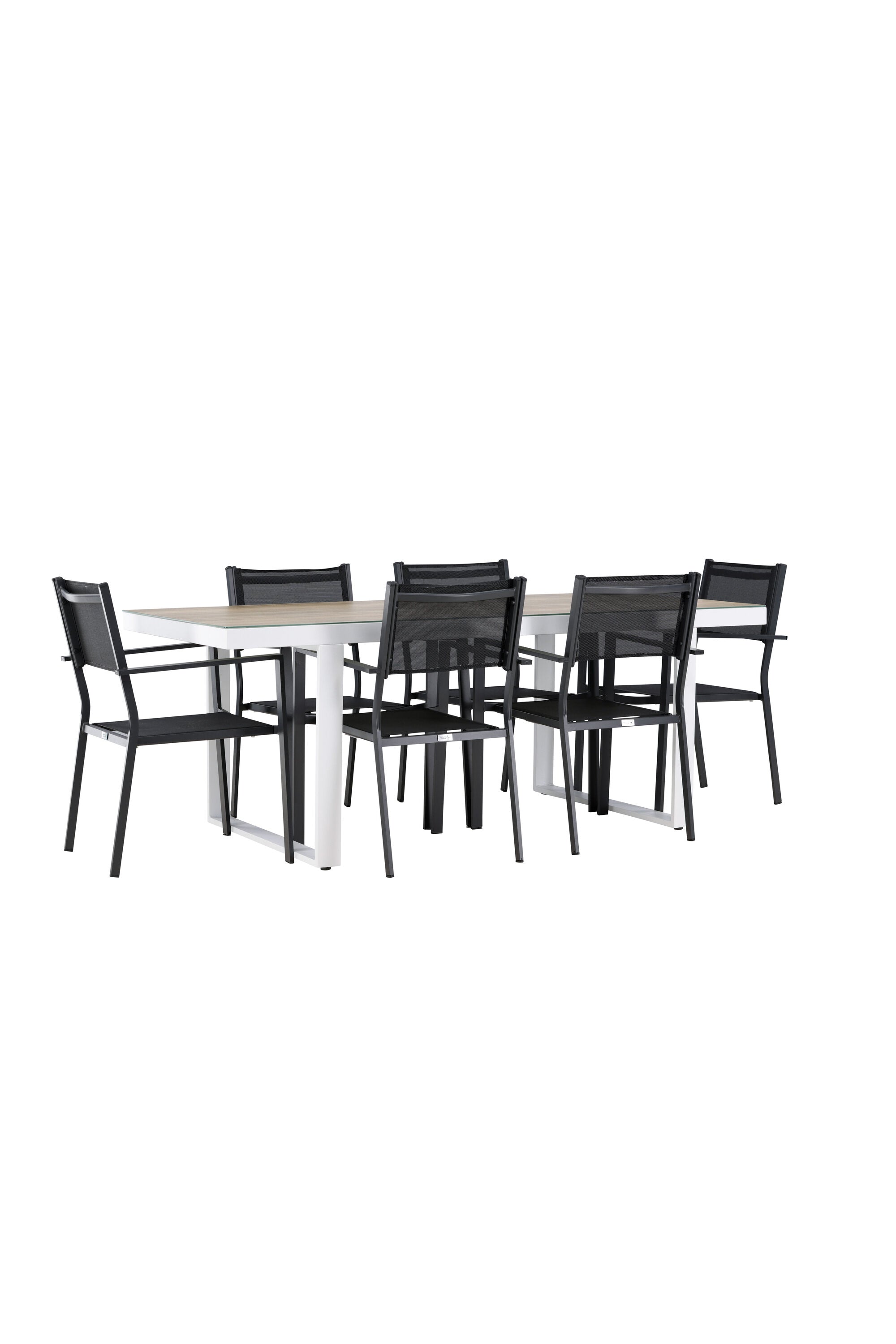 Merlo Gartentisch Set + Copacabana in Weiss / Schwarz präsentiert im Onlineshop von KAQTU Design AG. Gartentischset ist von Venture Home
