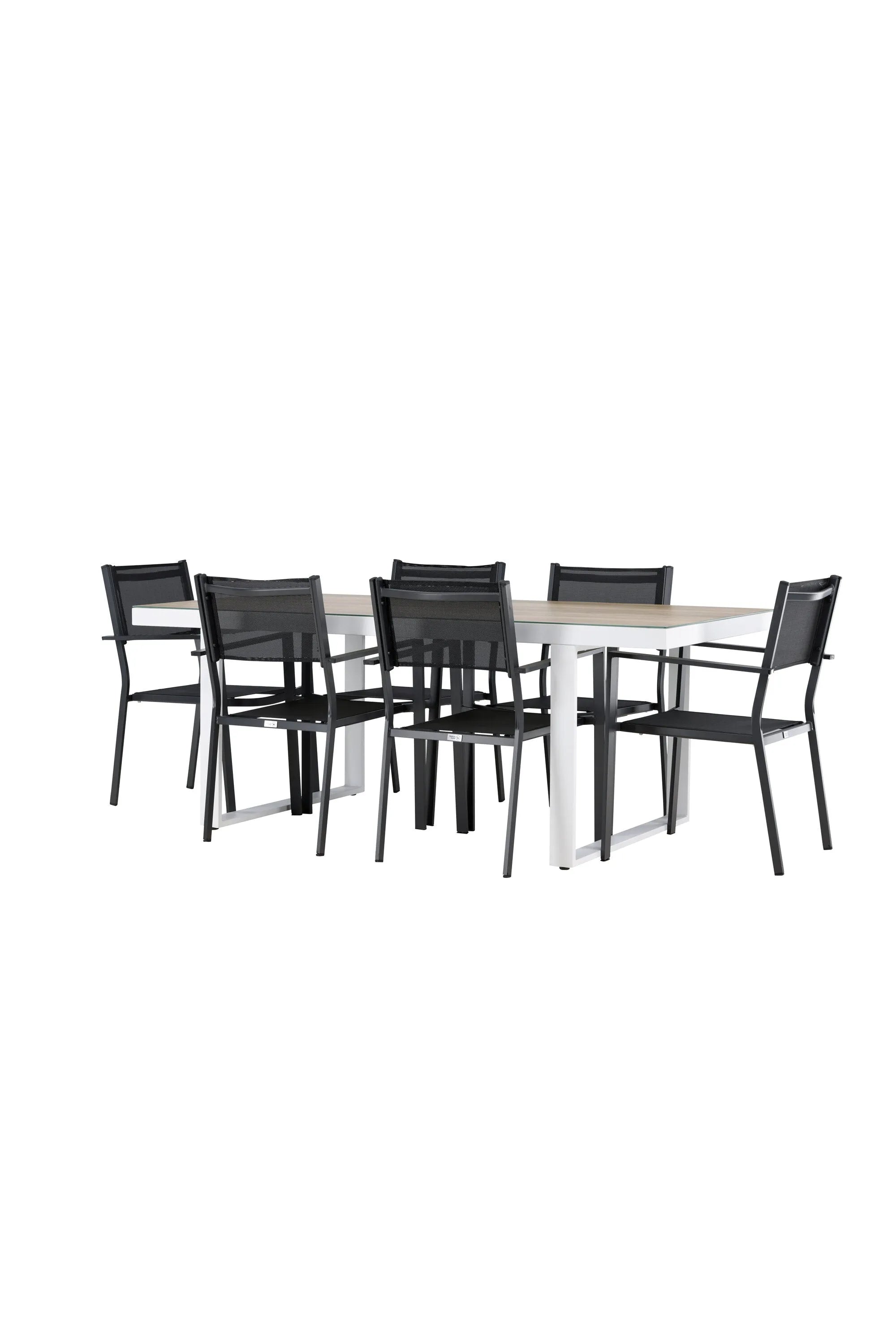 Elegantes Esszimmerset aus Glas und Aluminium, bietet Komfort und Stil für unvergessliche Momente.