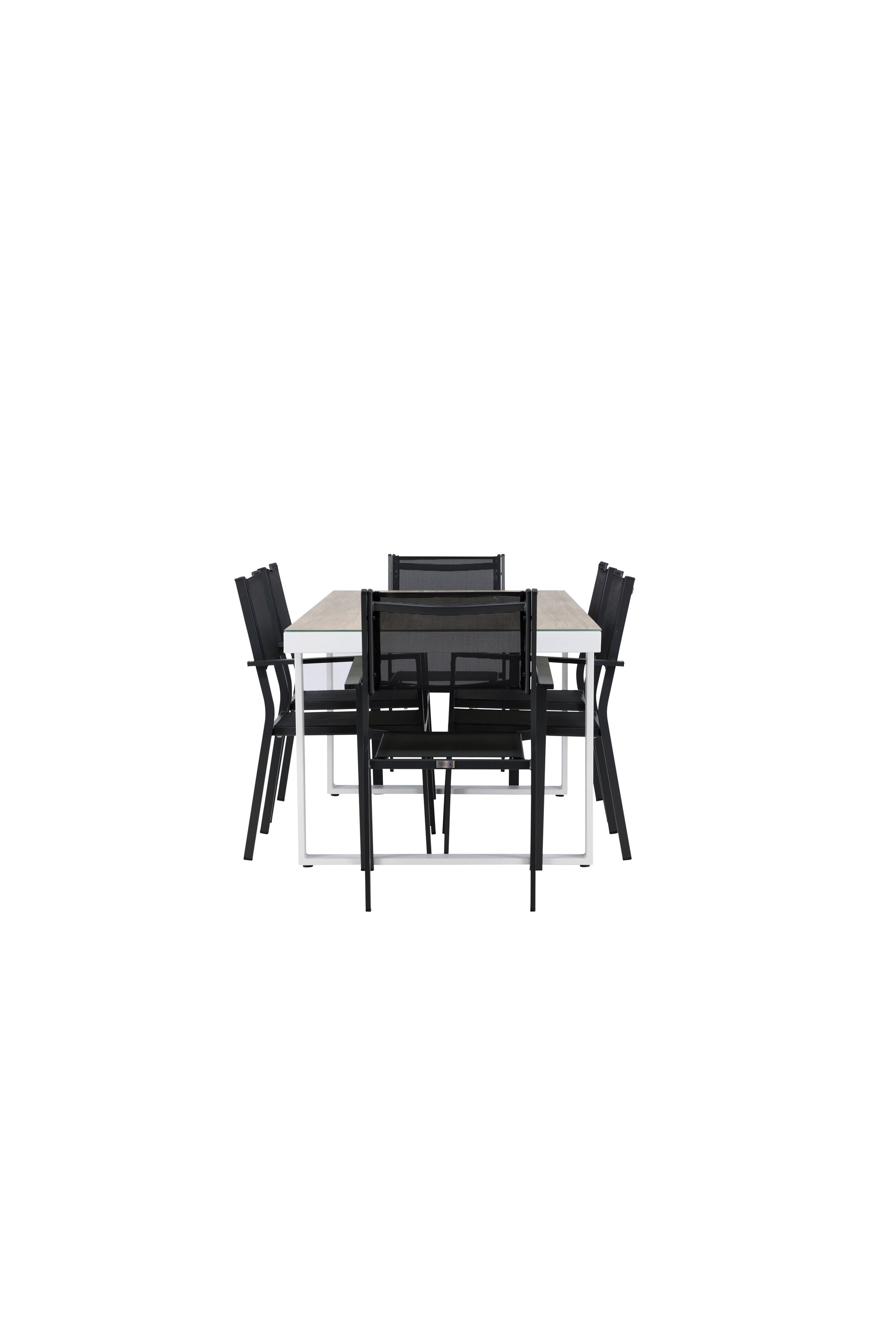 Merlo Gartentisch Set + Copacabana in Weiss / Schwarz präsentiert im Onlineshop von KAQTU Design AG. Gartentischset ist von Venture Home