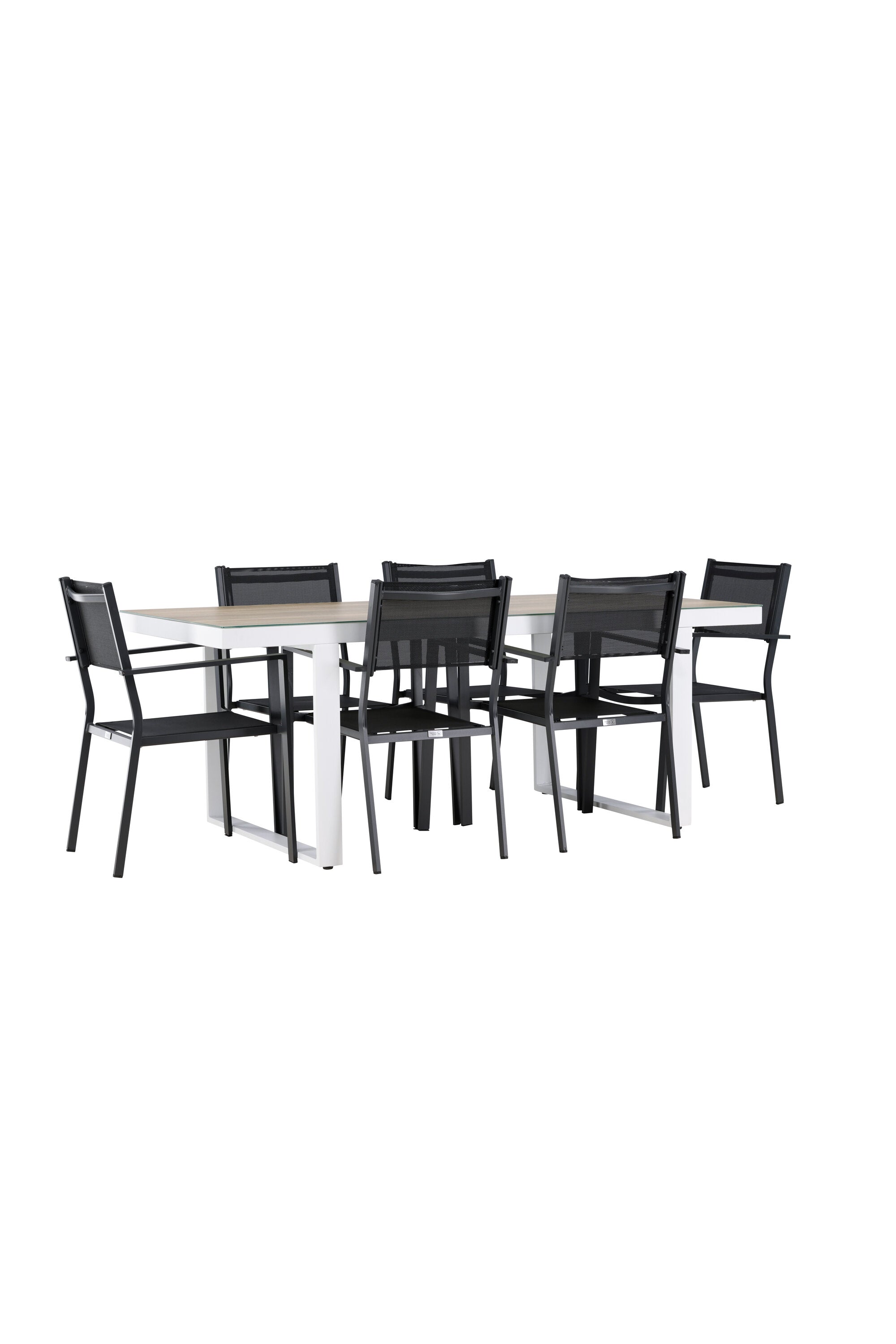 Merlo Gartentisch Set + Copacabana in Weiss / Schwarz präsentiert im Onlineshop von KAQTU Design AG. Gartentischset ist von Venture Home