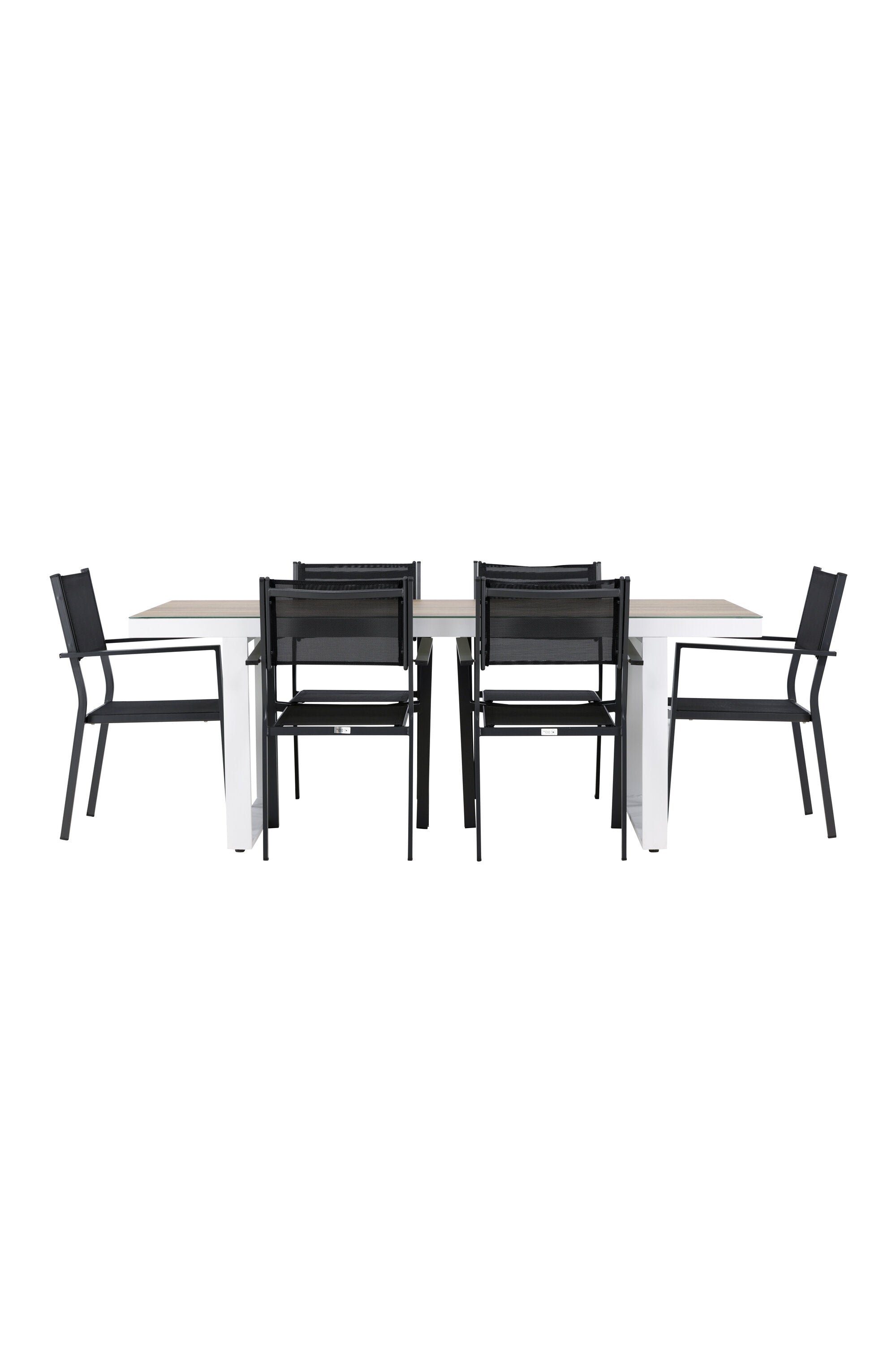 Merlo Gartentisch Set + Copacabana in Weiss / Schwarz präsentiert im Onlineshop von KAQTU Design AG. Gartentischset ist von Venture Home