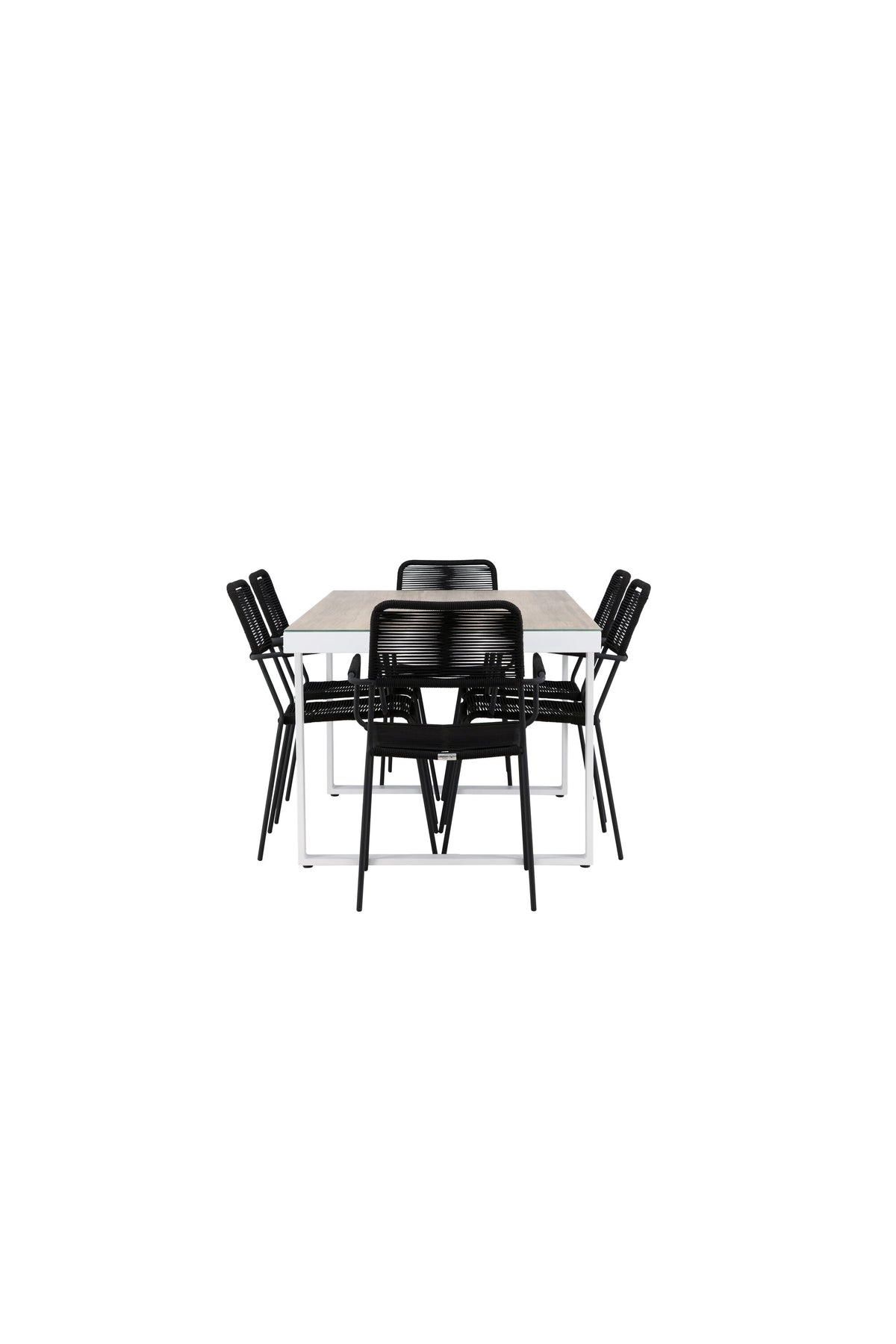 Merlo Gartentisch Set + Lindos in Schwarz / Weiss präsentiert im Onlineshop von KAQTU Design AG. Gartentischset ist von Venture Home