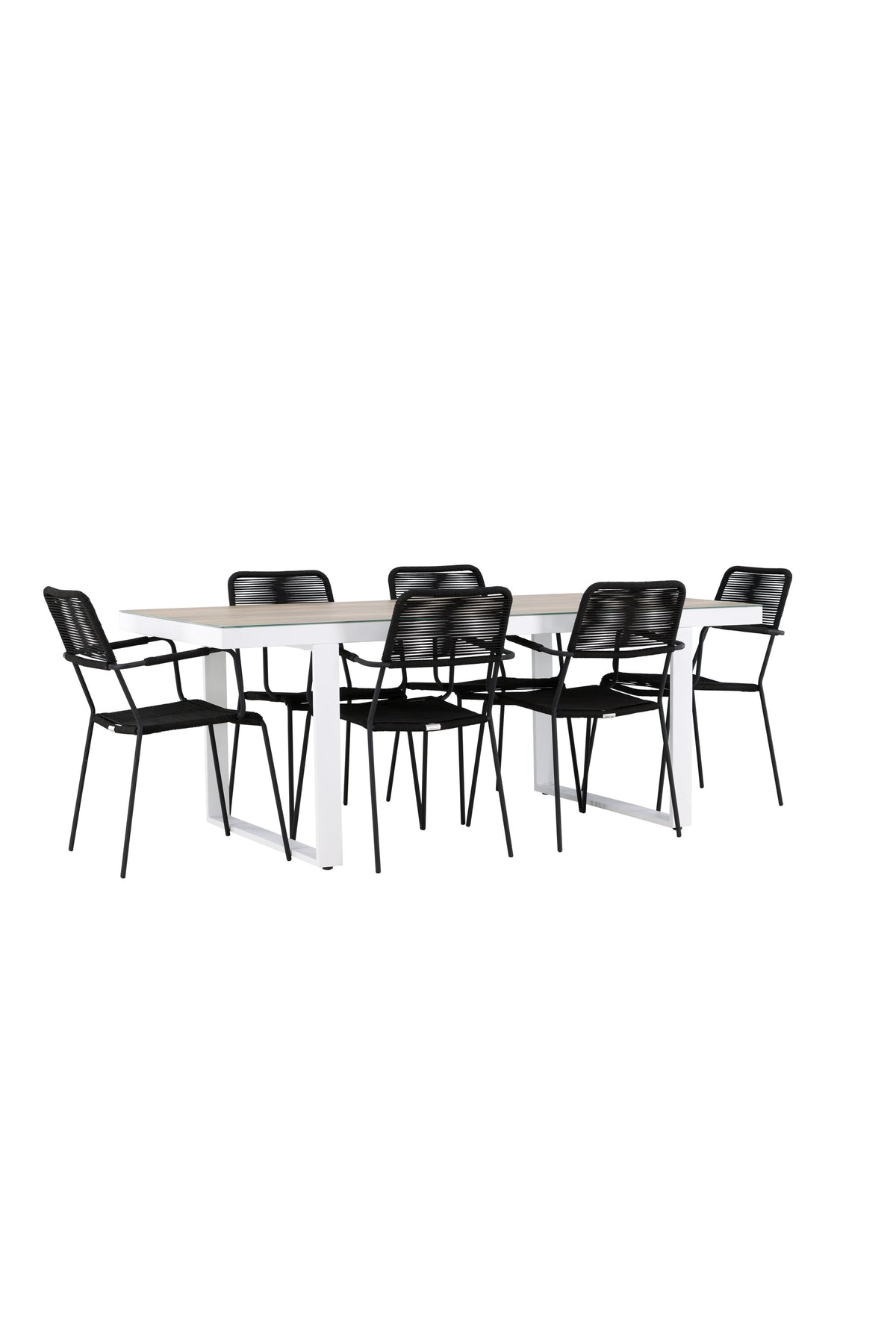 Merlo Gartentisch Set + Lindos in Schwarz / Weiss präsentiert im Onlineshop von KAQTU Design AG. Gartentischset ist von Venture Home