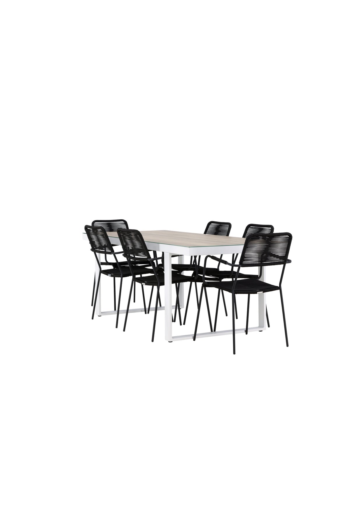 Merlo Gartentisch Set + Lindos in Schwarz / Weiss präsentiert im Onlineshop von KAQTU Design AG. Gartentischset ist von Venture Home